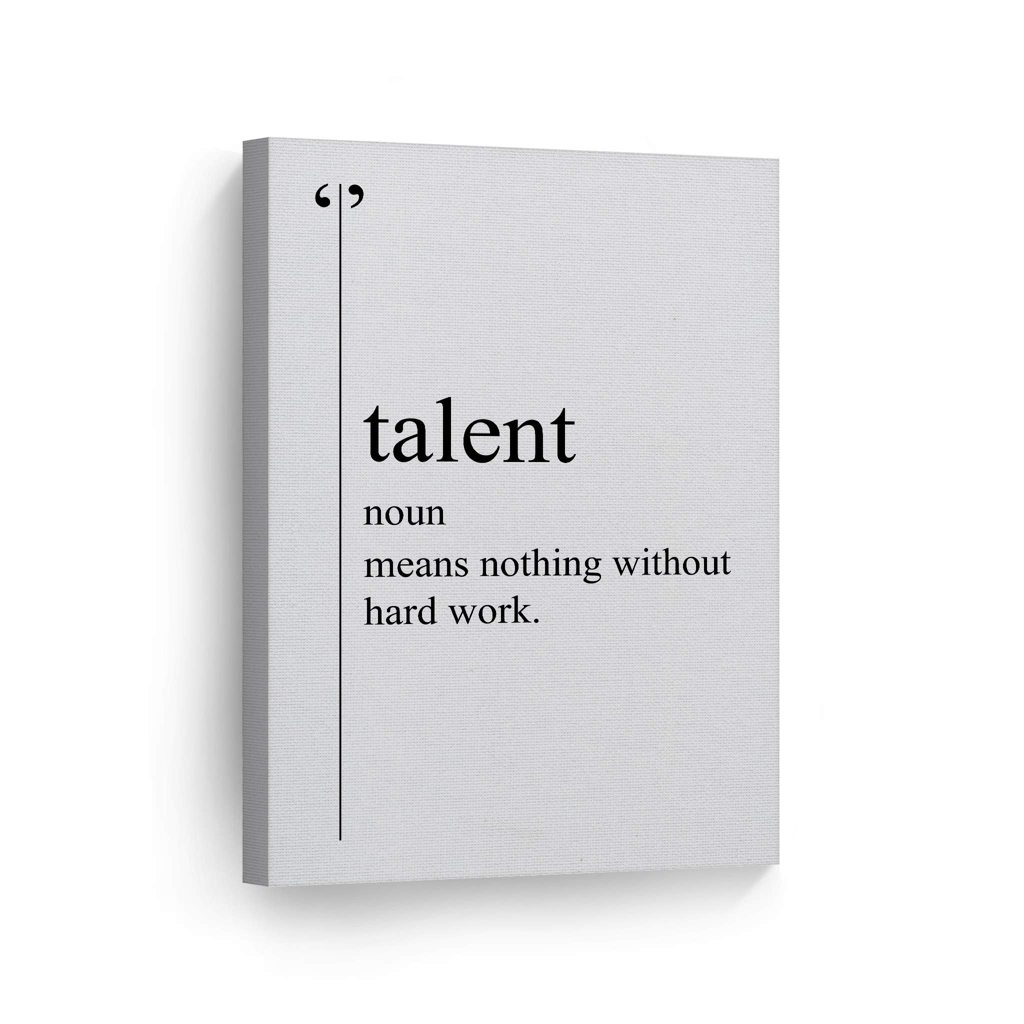 Smile Art Design Talent Definition Black and White Dictionary Motivational Canvas Wall Art - Inspirational Office Decor for Entrepreneurs - Modern Canvas Print with Quote - Ready to Hang 40x30 - Perfect for Home Office, Study Room & Workspace Decor