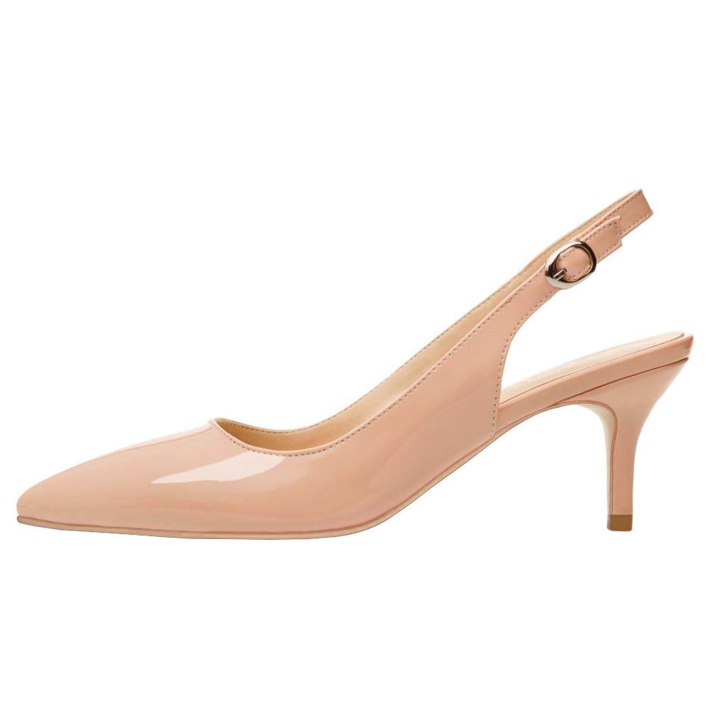 JOY IN LOVE Women's Kitten Heels - Slingback Pointed Toe Pumps Sandals | Elegant Dress Shoes for Office, Party & Wedding Occasions