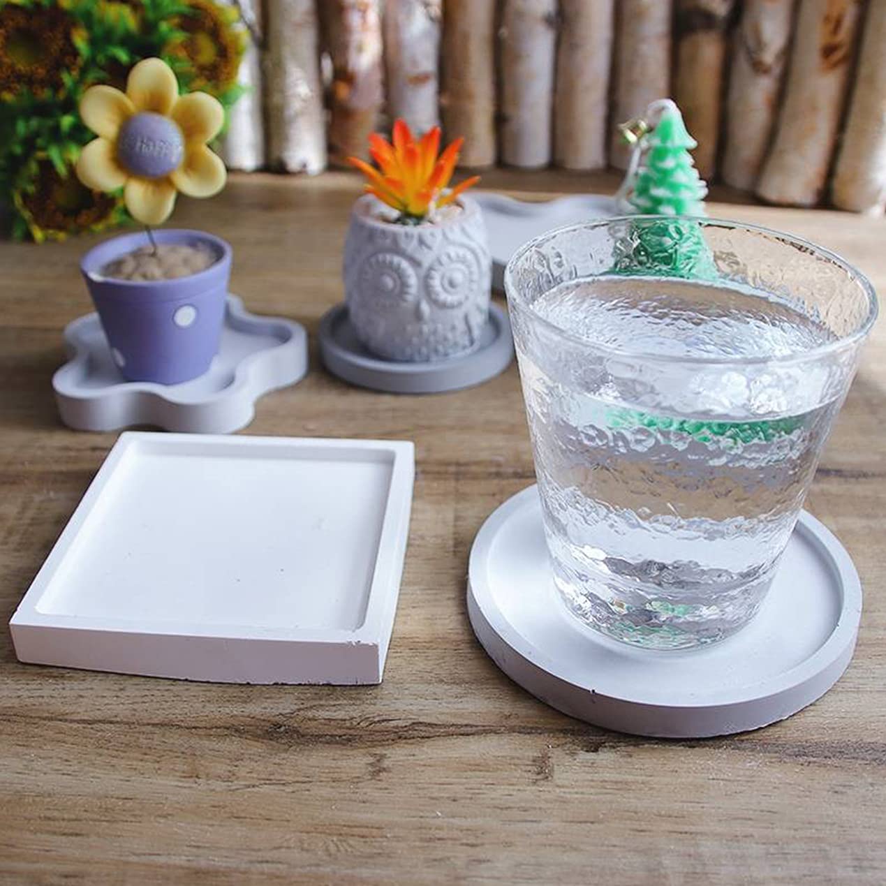 6 Pack Silicone Coaster Molds for Resin & Epoxy - Hexagon, Square, Round Shapes - DIY Resin, Concrete, Cement Casting - Perfect for Home Decor, Gift Making & Craft Projects