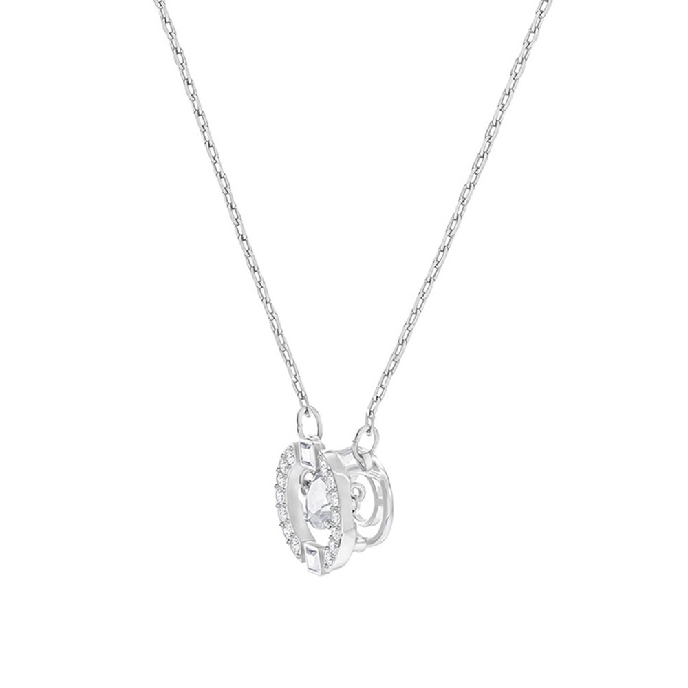 Sparkling Round Crystal Pendant Necklace for Women - Elegant Dance Jewelry Gift for Parties, Weddings & Special Occasions