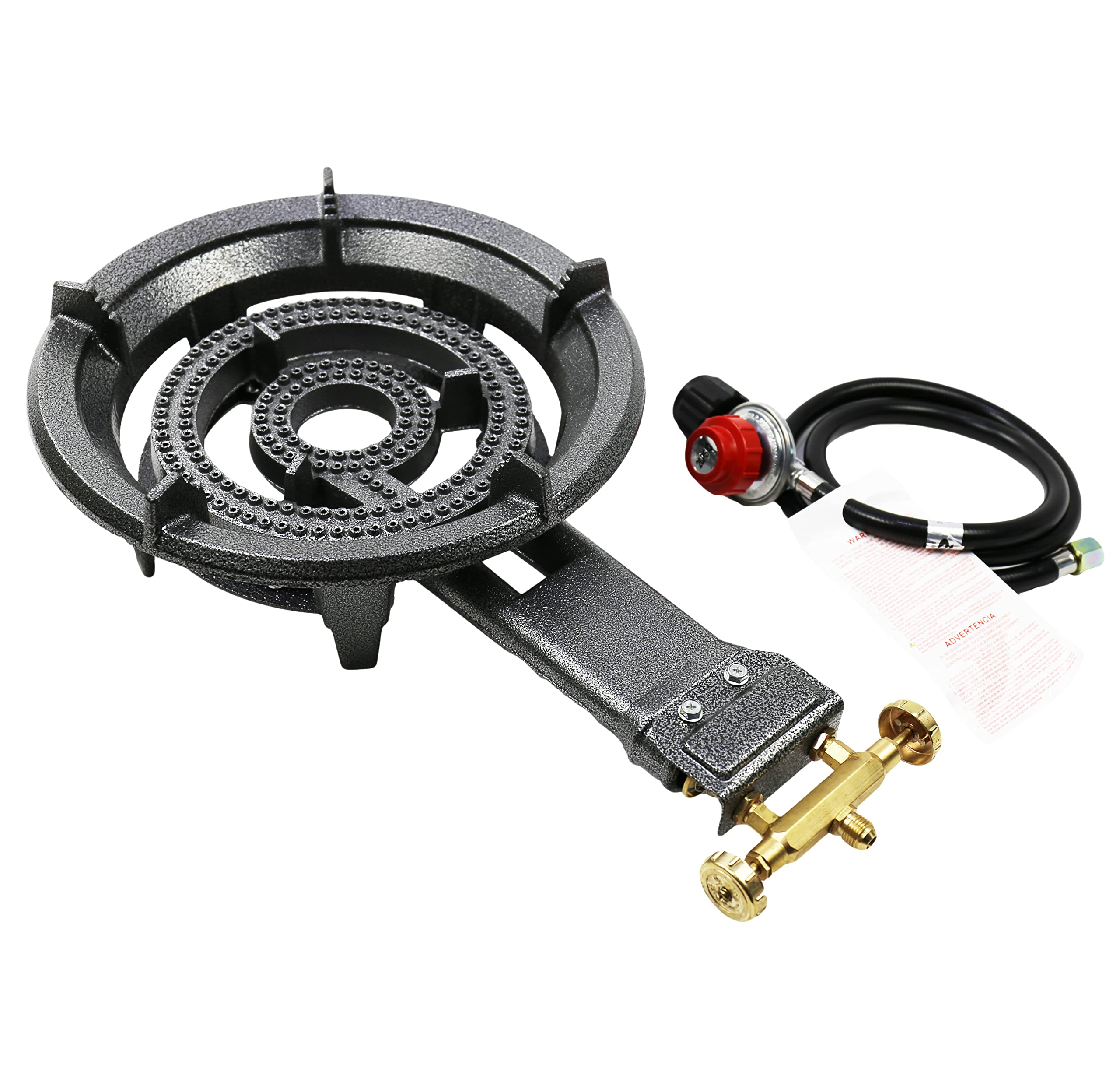 High-Pressure Propane Wok Burner - Cast Iron Camping Stove with Regulator & Hose | Portable Outdoor Gas Stove for Backpacking, Tailgating & Asian Cooking (Model SH90)
