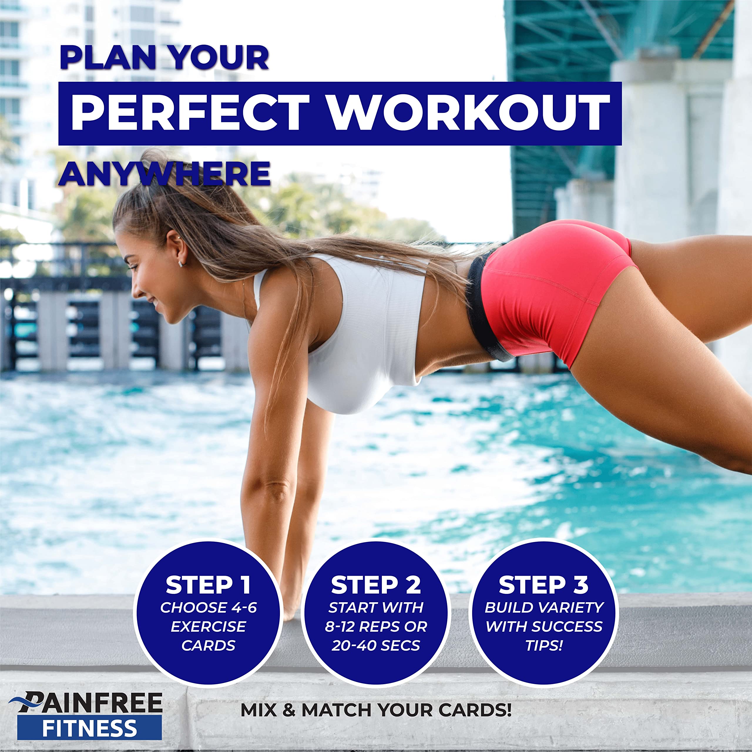 Exercise Flash Cards - Home Workout Cards for Women & Men | Portable Fitness Training Deck | Perfect for Gym, Travel & Quick Workouts