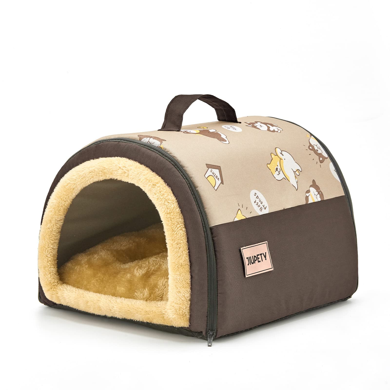 Jiupety 2-in-1 Cozy Pet House for Dogs & Cats - Warm Cave Bed for Small Pets - Home & Travel Use