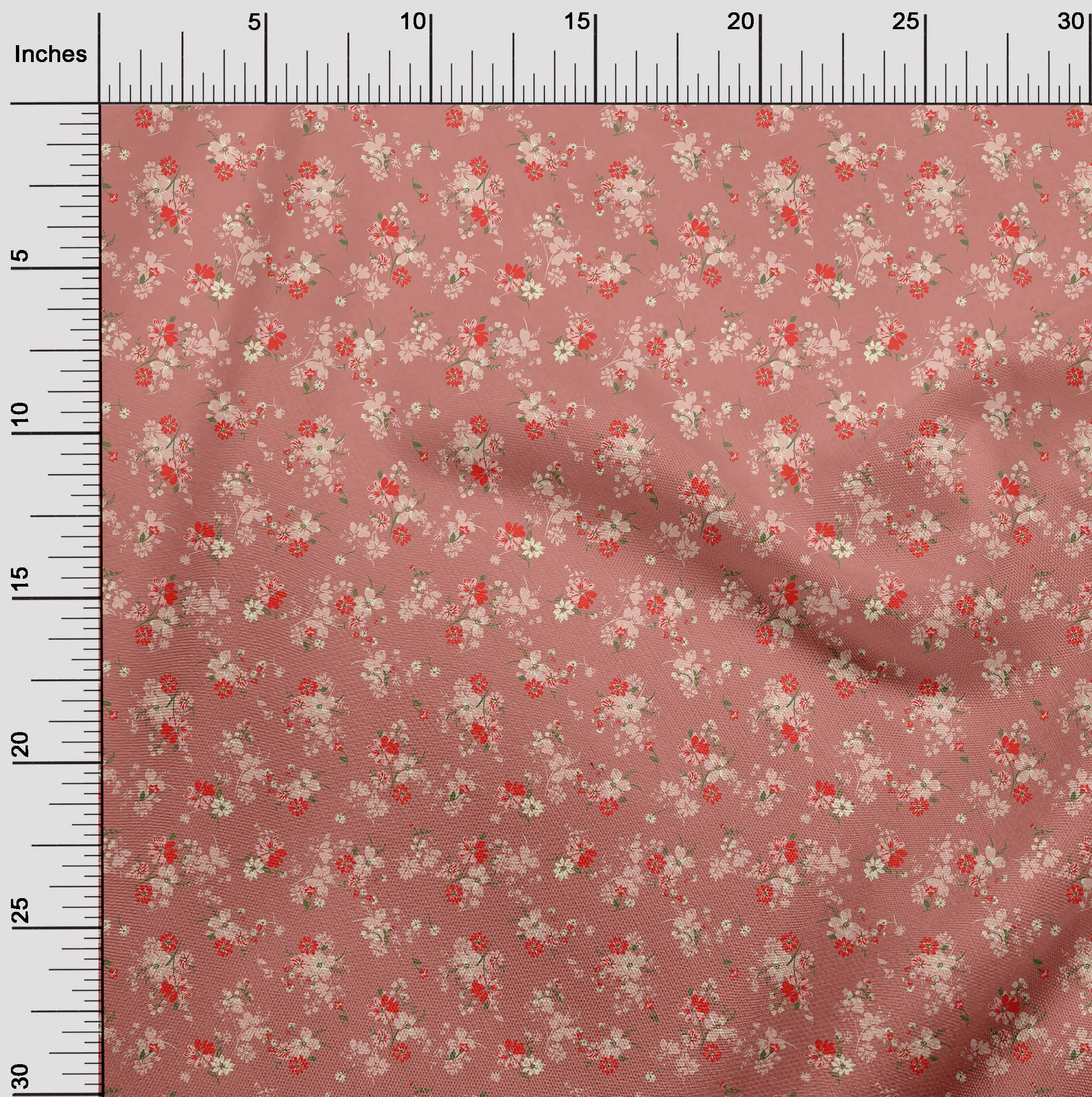 oneOone 60 Inch Wide Viscose Jersey Floral Print Fabric by The Yard - Soft Pink Dress Material for DIY Fashion, Home Decor & Craft Projects