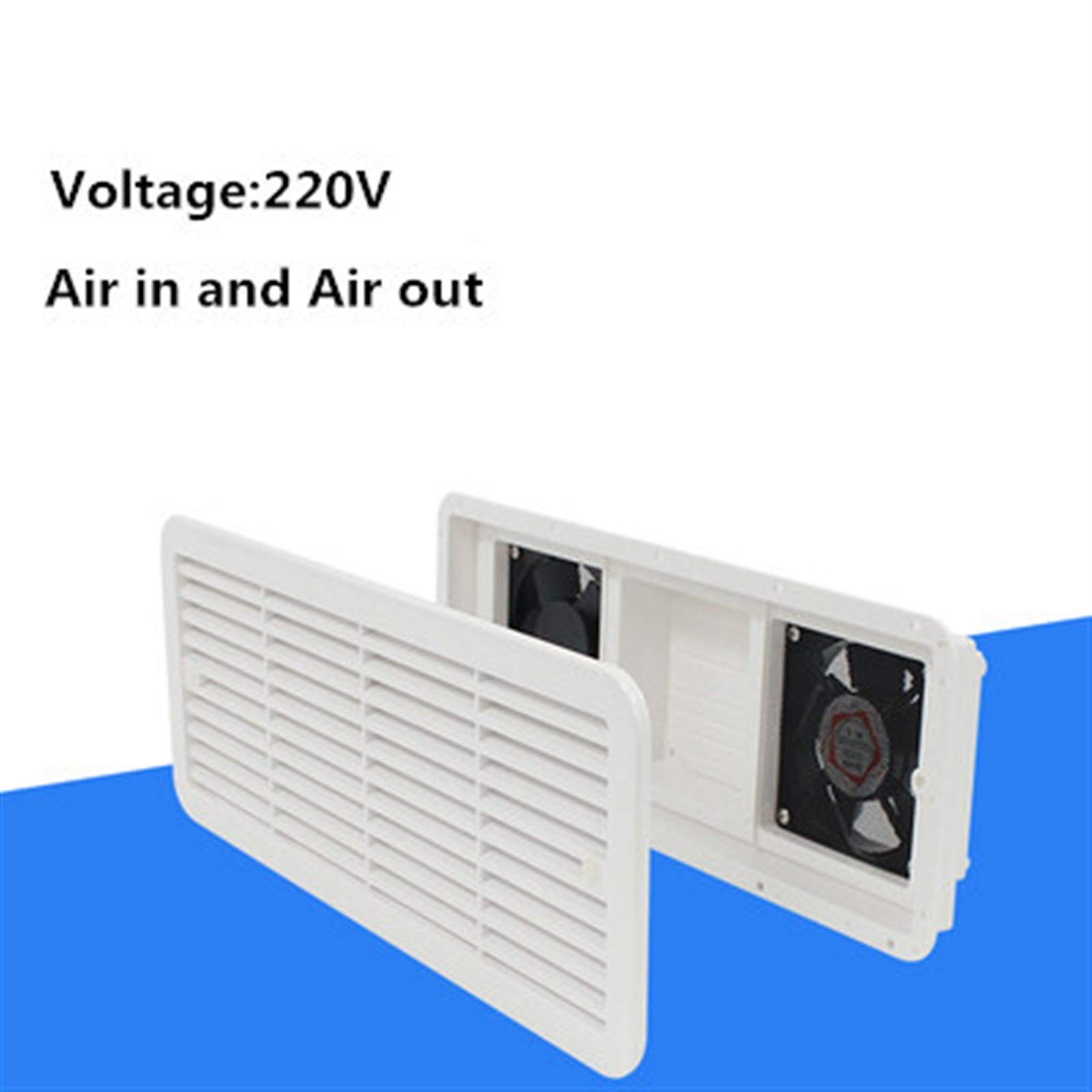 Xianglaa RV Side Air Ventilation Fan - 12V/220V Two Way Flow Vent Cover for Caravan & Trailer - Low Noise, High Wind Power Blower - Perfect for RV, Camper, and Mobile Home Ventilation