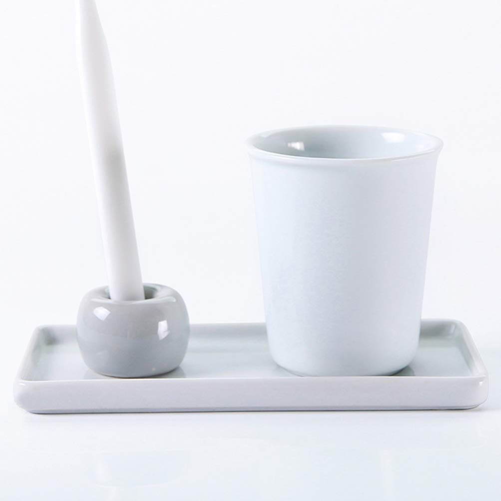 TOPBATHY 2-Piece Ceramic Vanity Tray Set - Elegant Bathroom & Kitchen Organizer for Jewelry, Hand Towels, Cosmetics | Perfect for Countertop Display, Gift Giving & Home Decor