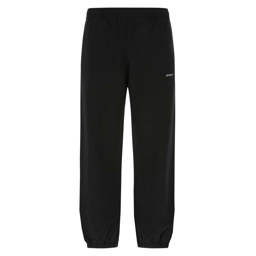 Off White Black Tornado Cuffed Sweatpants for Men - Comfortable Joggers with Elastic Waistband | Perfect for Gym, Lounge & Streetwear Fashion