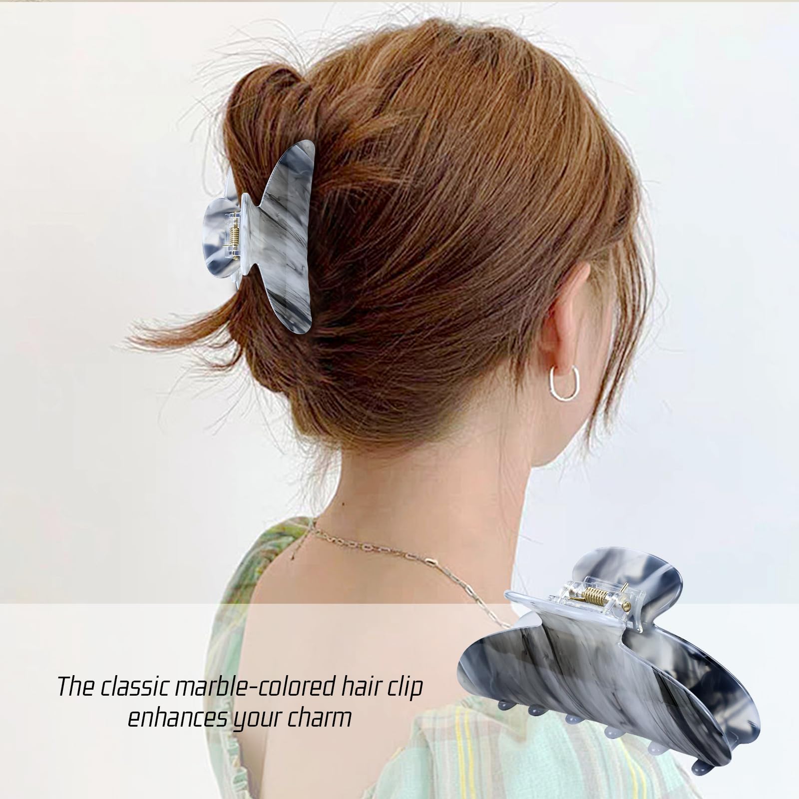 6 Pack Butterfly Octopus Plastic Hair Claw Clips - Jaw Barrettes Hair Grips for Women & Girls - Thin & Thick Hair Accessories - Perfect for Buns, Chignons & Updos - Great for School, Work & Parties