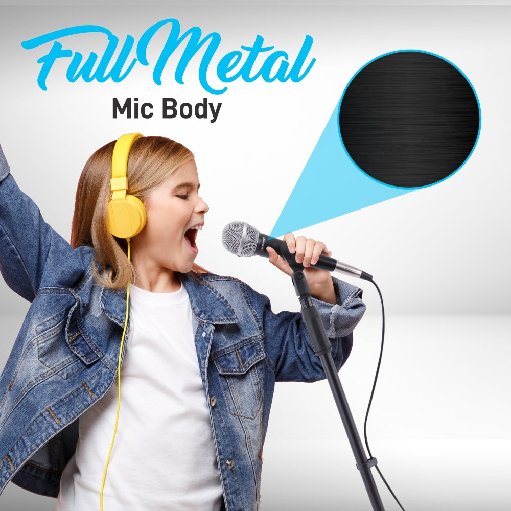 Premium Metal Microphone Kit with Stand - Professional Studio Recording Equipment for Podcasting, Streaming & Voiceovers