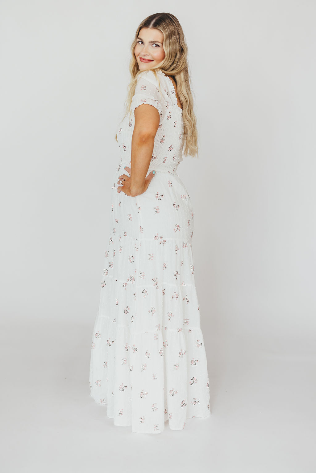 Harper Worth Women's Floral Maxi Dress - Pink Maternity Bump Friendly Long Dress for Pregnancy, Nursing & Postpartum | Perfect for Baby Showers, Beach Vacations & Summer Outfits