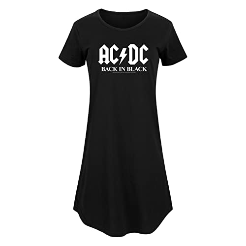 ACDC Back in Black Women's Any Way Dress - Rock Band Graphic Tee Dress for Concerts, Casual Wear & Music Lovers