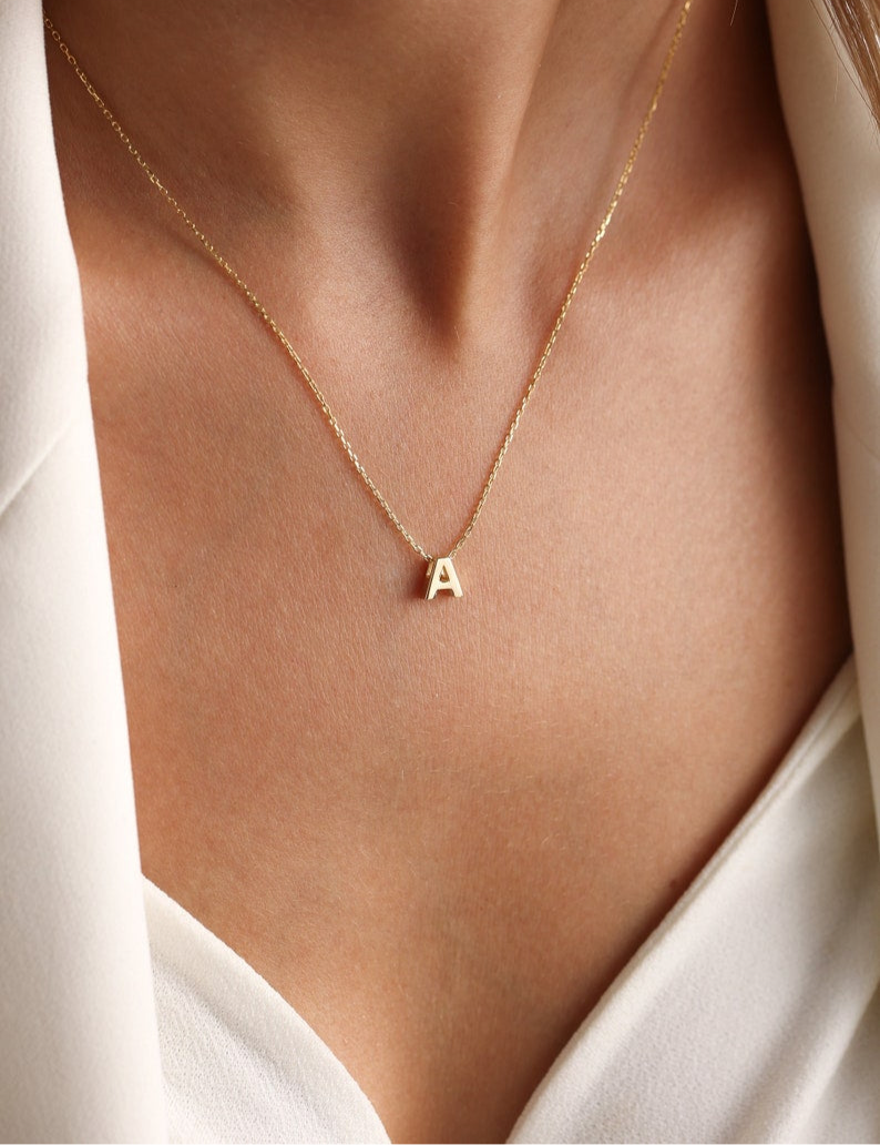 ROMALI 18k Gold Plated Initial Pendant Adjustable Necklace for Women - Personalized Name Letter Jewelry Gift for Her, Perfect for Birthdays, Anniversaries & Valentine's Day