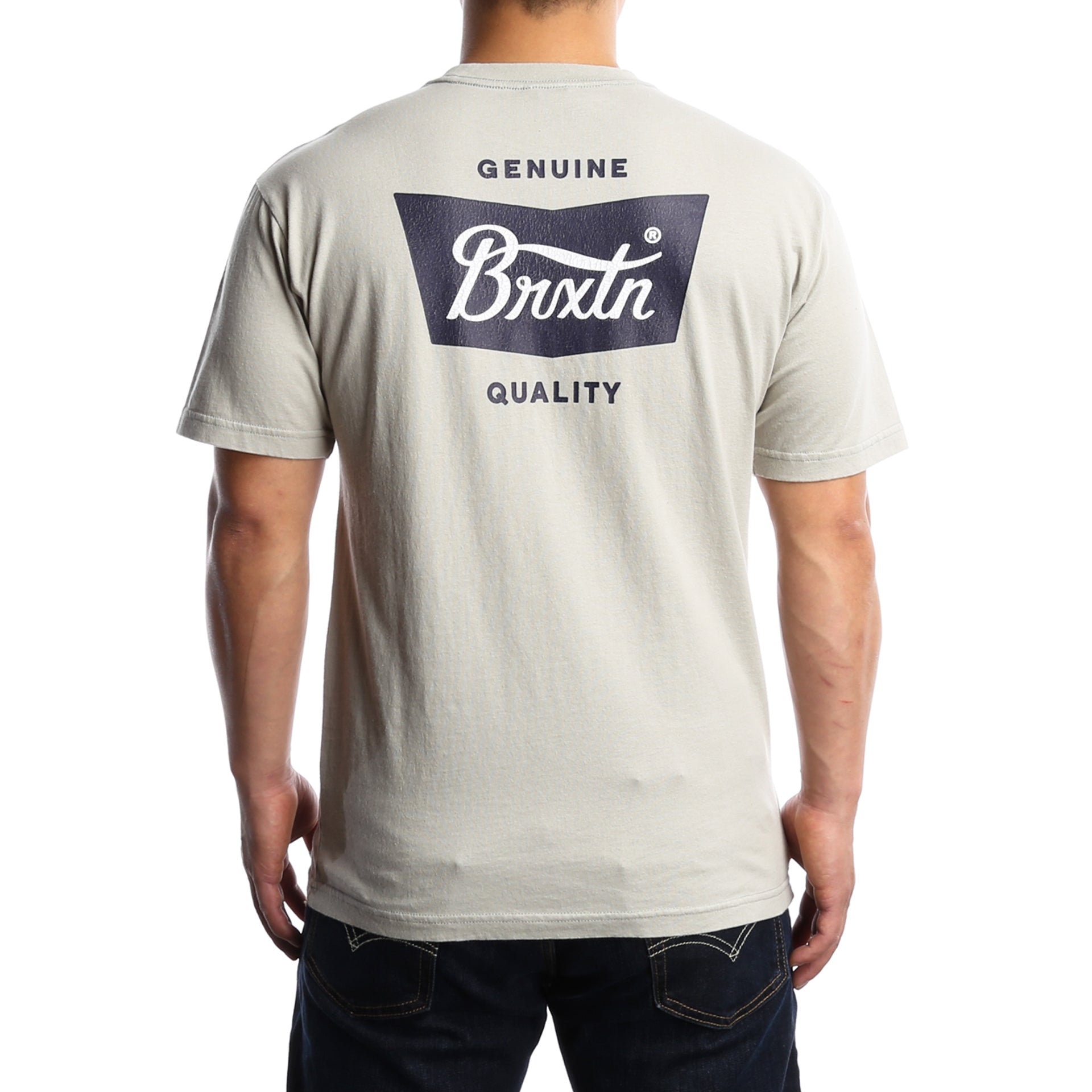 Brixton Stith Short Sleeve T-Shirt for Men - Grey & Navy Casual Tee - Perfect for Everyday Wear, Street Style & Summer Outfits