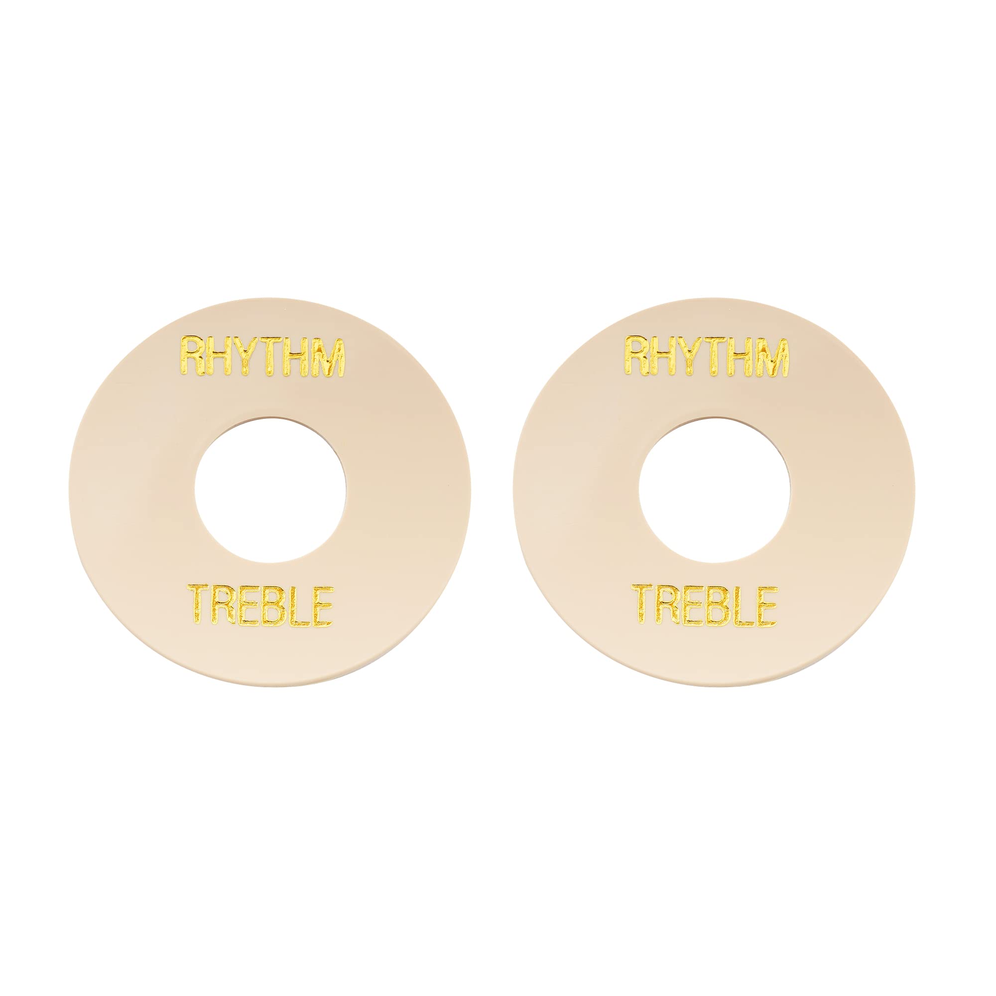 Musiclily Pro Self-Adhesive LP Guitar Toggle Switch Plate Washer - Cream with Gold Words (2-Pack) for Les Paul Style Electric Guitar | Perfect for Pickup Switch Replacement & Guitar Maintenance