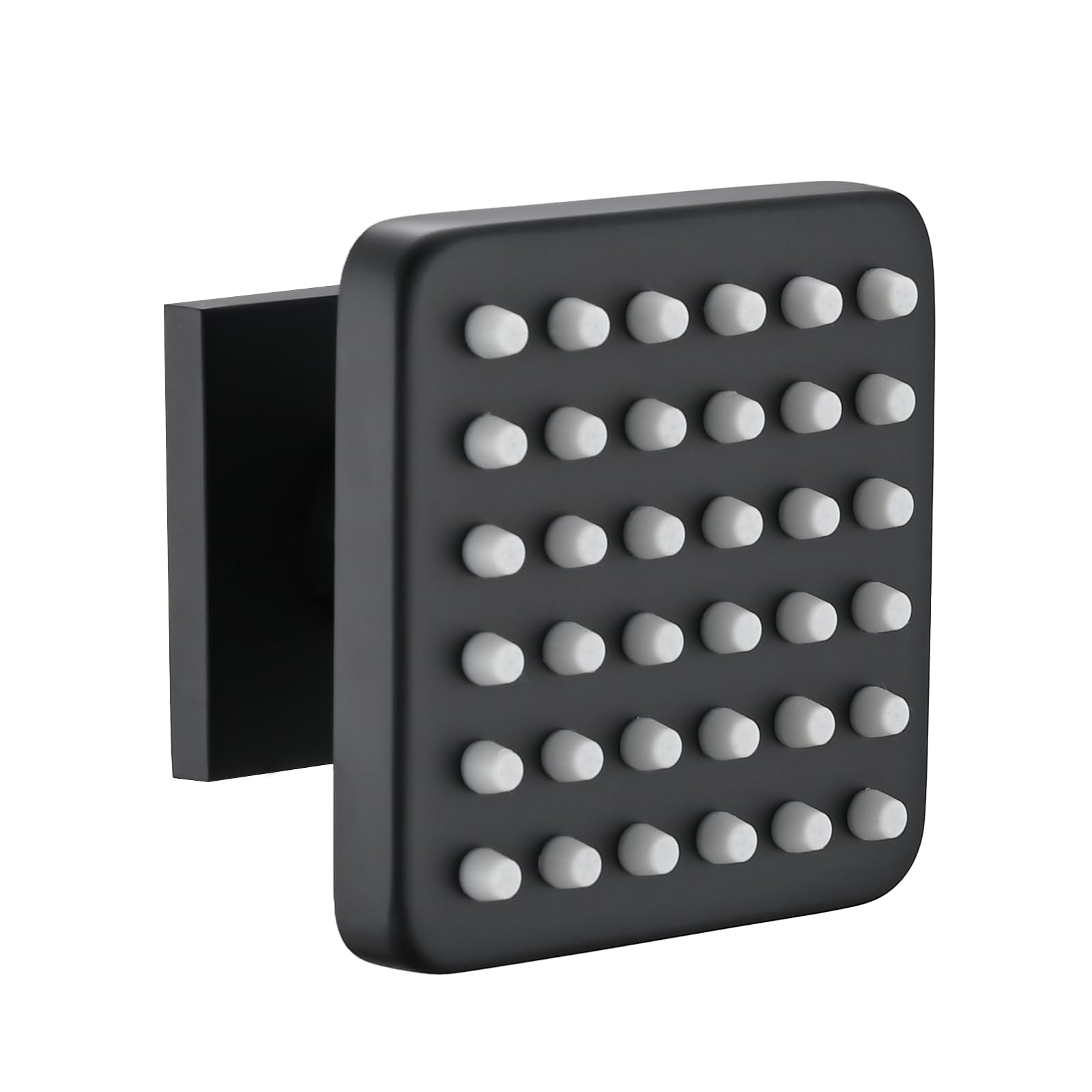 Premium Solid Brass Square Shower Body Spray Jet - High Pressure Wall Mount Massage Shower Head for Bathroom Spa Upgrade - Matte Black Finish - Perfect for Relaxing Muscle Relief & Luxury Shower Experience