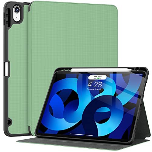 iPad Air 5 Case & iPad Air 4 Case with Pencil Holder - Slim Lightweight Soft TPU Back Cover for Protection | Perfect for Work, School & Travel