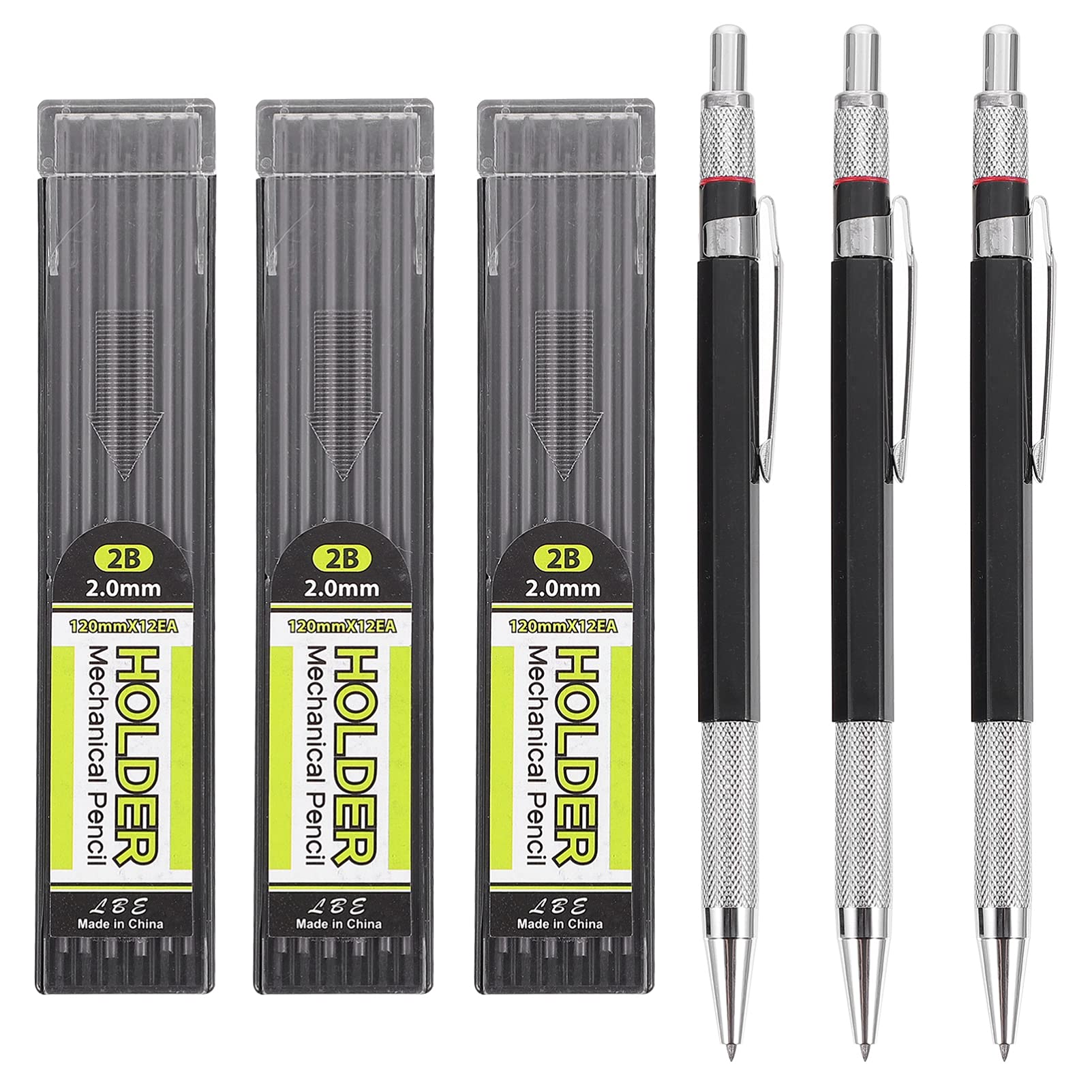DOITOOL 3-Pack Professional Mechanical Pencils Set with Refills - 0.5mm Drafting Pencils for Sketching, Drawing, Architecture & School Use - Perfect for Artists, Engineers & Students