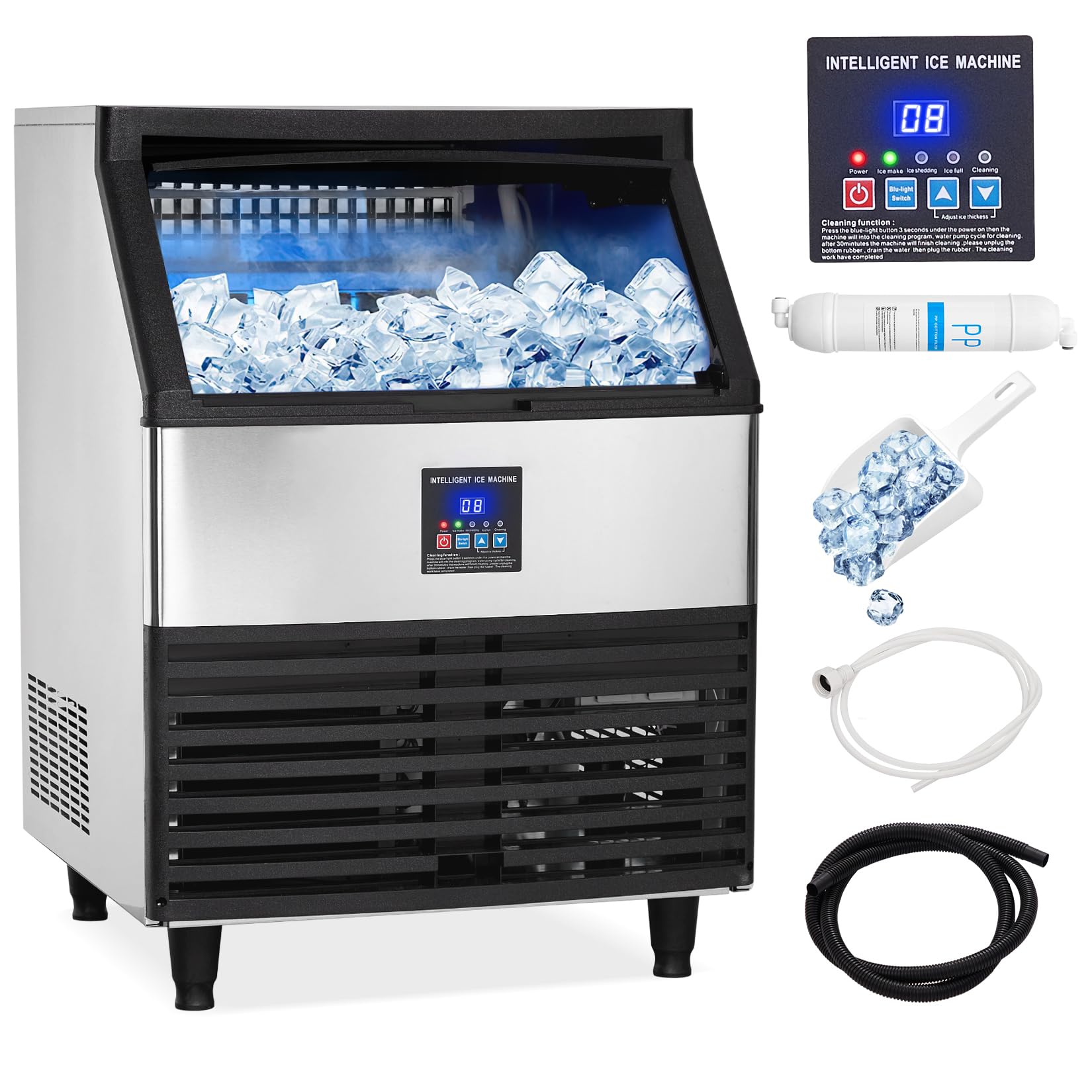 Commercial Ice Maker Machine 300LBS/24H, 26