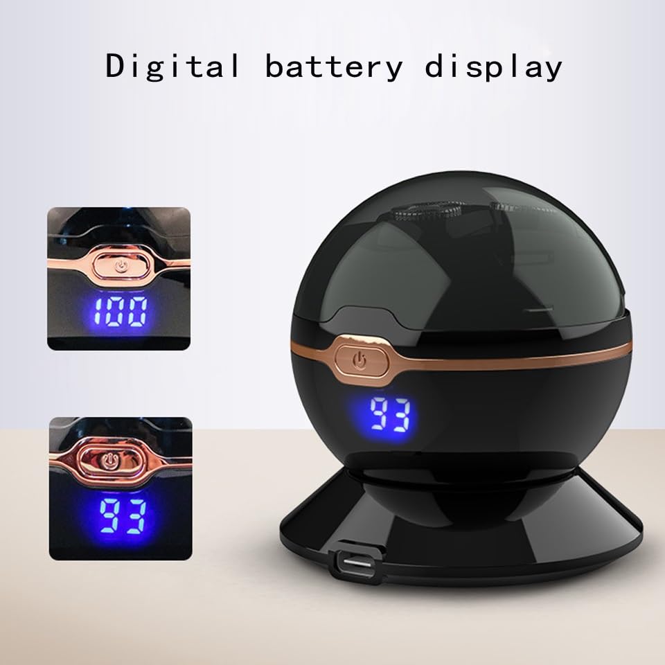Premium 3D Electric Razor for Men - Waterproof Rechargeable Beard Trimmer with Floating Heads & Magnetic Ball Technology - Portable Shaver for Travel, Home & Gym Use - Black