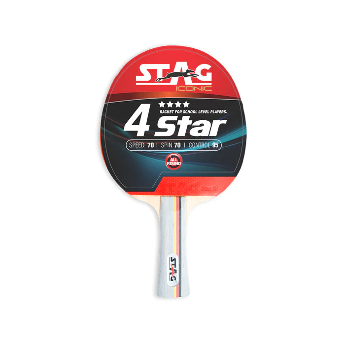 STAG 4-Star Professional Table Tennis Paddle - Premium Ping Pong Racket for Competitive Play & Training - Perfect for Home, Office & Club Tournaments