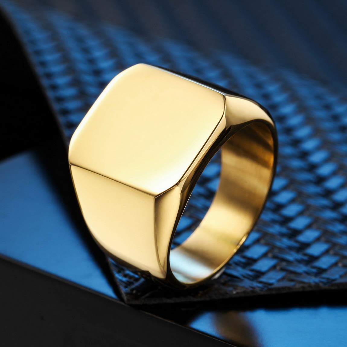 Custom Engraved Initial Monogram Signet Ring for Men & Women - Stainless Steel Personalized Jewelry with Ring Size Adjusters - Perfect for Gifts, Anniversaries & Everyday Wear