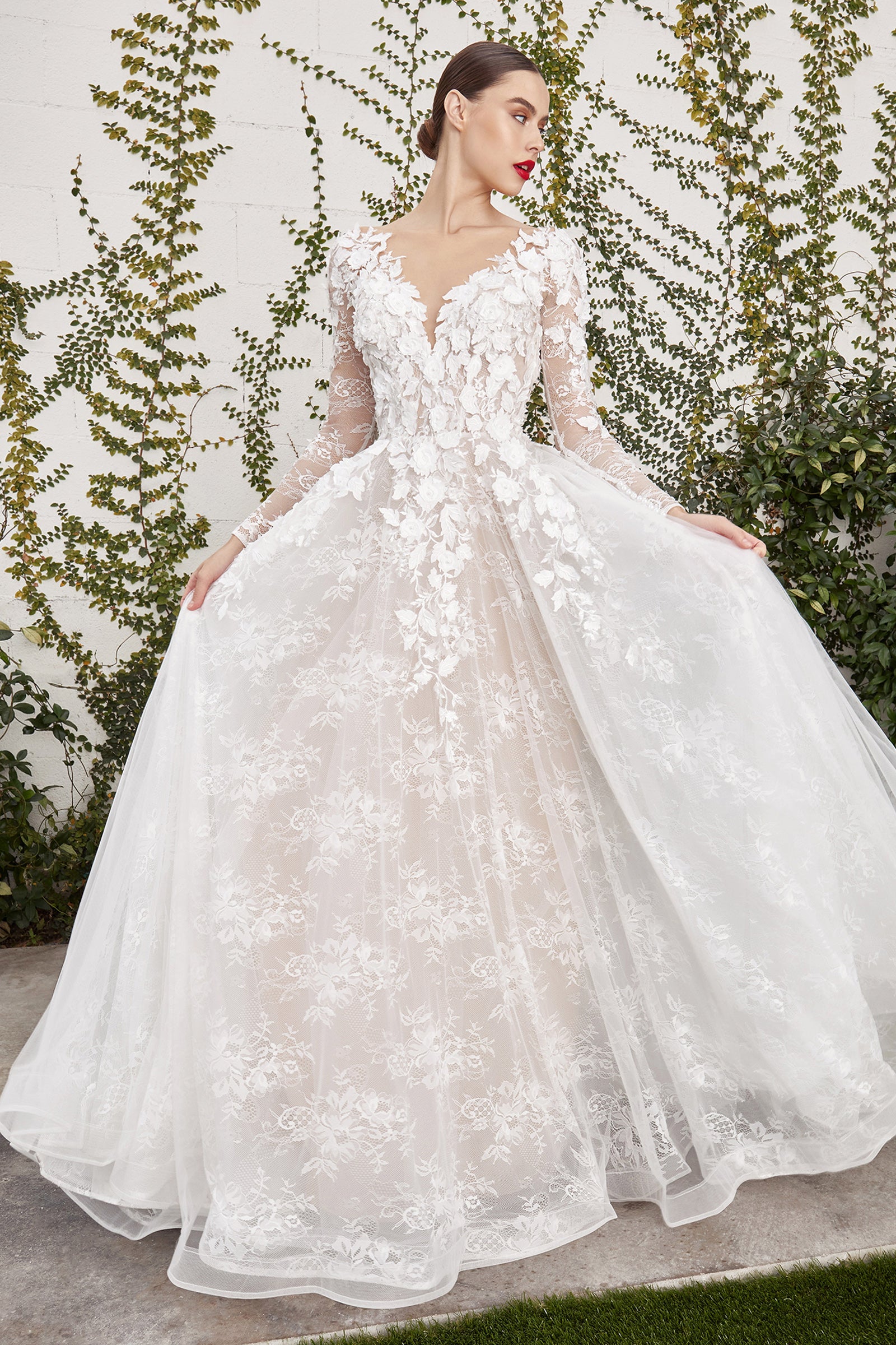 Andrea & Leo Yvaine Wedding Gown A1067W - Elegant Lace Bridal Dress for Church Ceremony & Romantic Beach Weddings