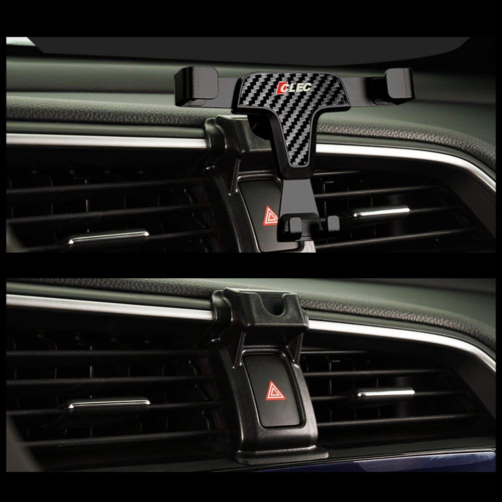 BEERTE Car Phone Mount for Honda Civic 2016-2021 - Adjustable Air Vent & Dashboard Gravity Phone Holder with Carbon Fiber Design - Universal Smartphone Car Mount for Safe Driving & Navigation