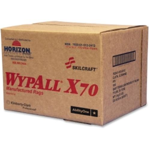 SKILCRAFT-WYPALL X70 Industrial Wiping Rags (7920-01-512-2412) - Heavy-Duty Absorbent Shop Towels for Automotive, Workshop & Industrial Cleaning