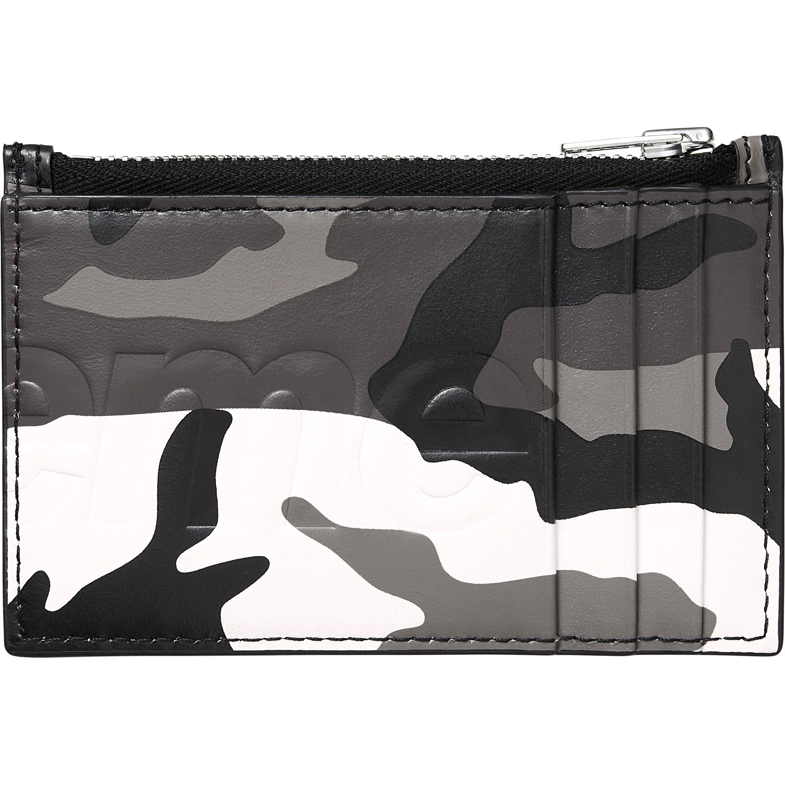 Supreme Leather Zip Card Holder - Snow Camo Design - RFID Blocking Wallet for Men & Women - Perfect for Travel, Business & Everyday Use
