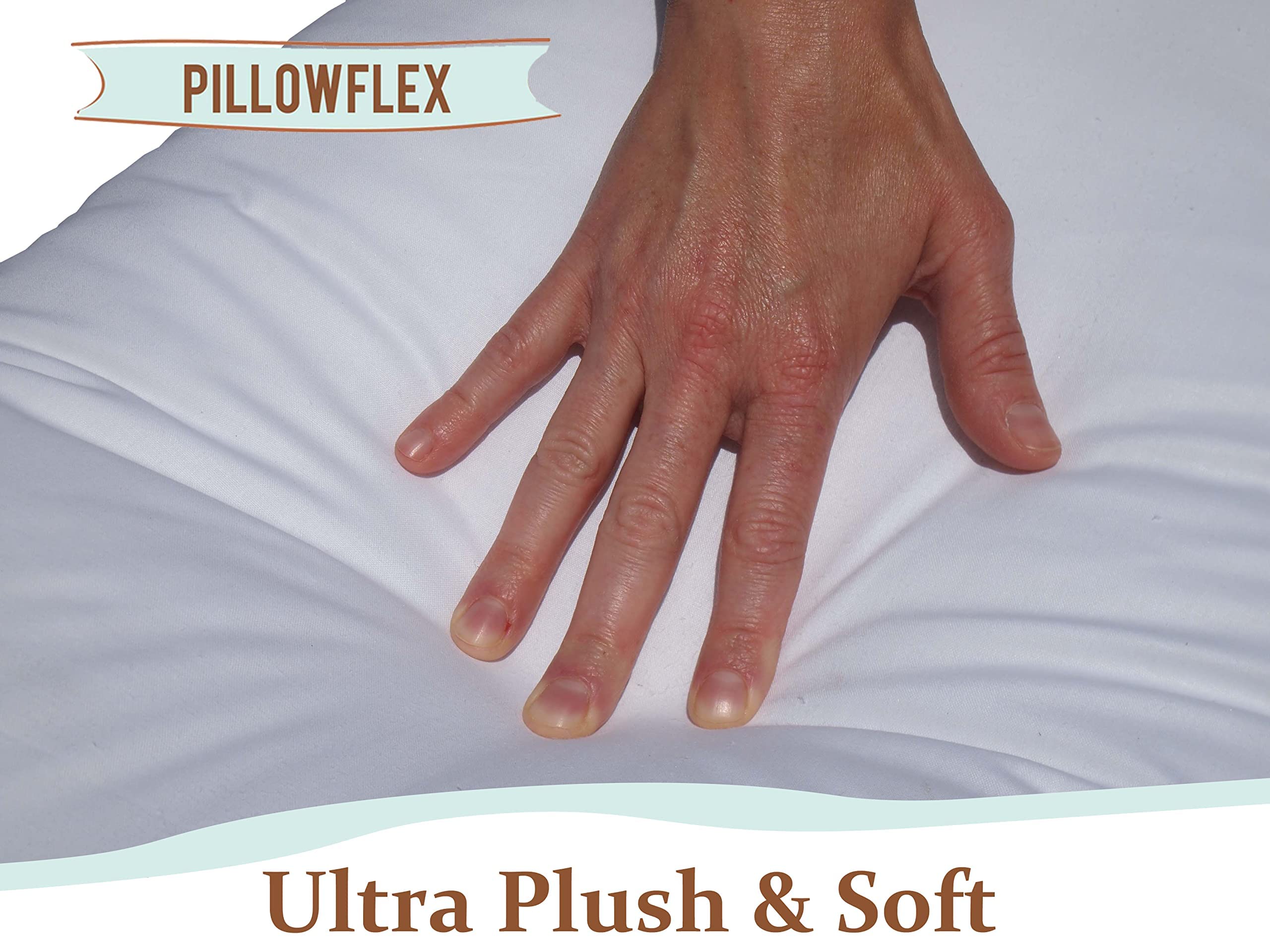 Pillowflex Synthetic Down Alternative Pillow Set - 2 Pack Plush & Soft Faux Down Throw Pillow Inserts 12x18 Inches for Bed, Sofa & Couch - Perfect for Sleeping, Decor & Comfort