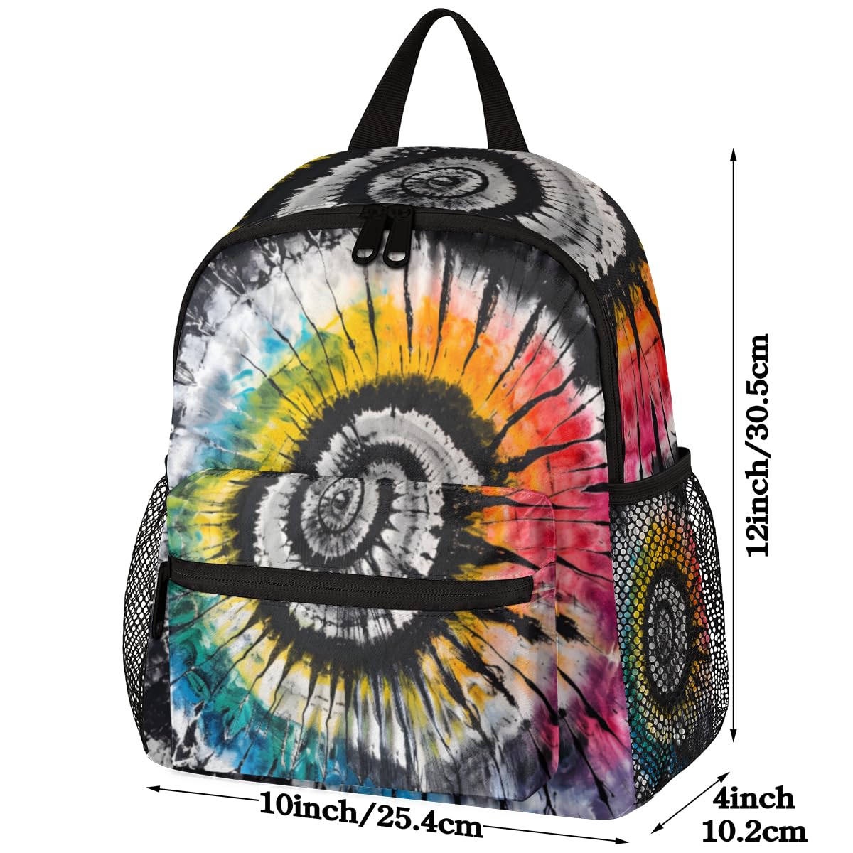 CFPOLAR Tie Dye Kids Backpack for Boys & Girls - Cute Lightweight Toddler Backpack with Chest Strap for Preschool, Kindergarten & Elementary School - Perfect Mini Shoulder Bookbag for Daily Use, Travel & Outdoor Activities