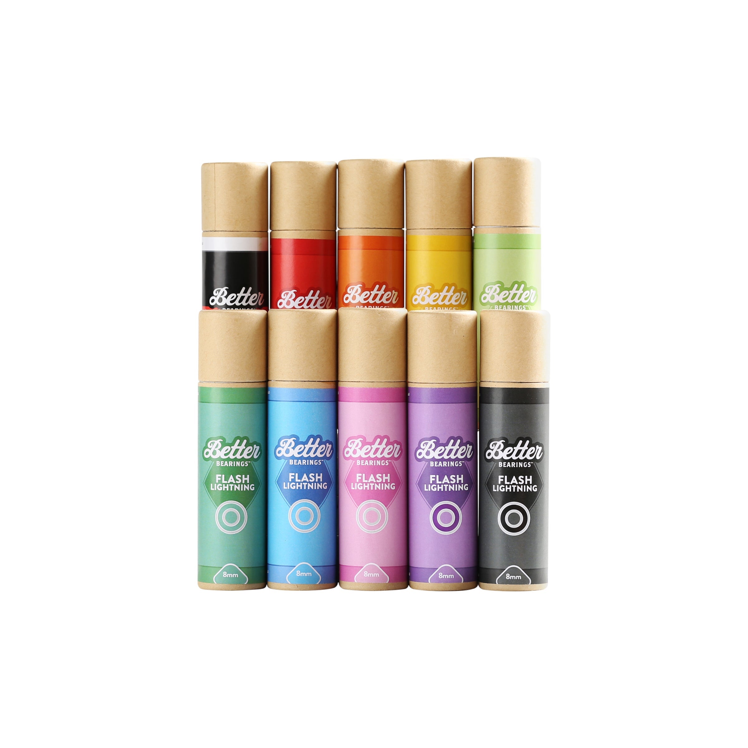 Better Bearings Flash Lightning Ceramic Bearings (16 Pack) - High-Speed Performance for Skateboards, Scooters & Rollerblades