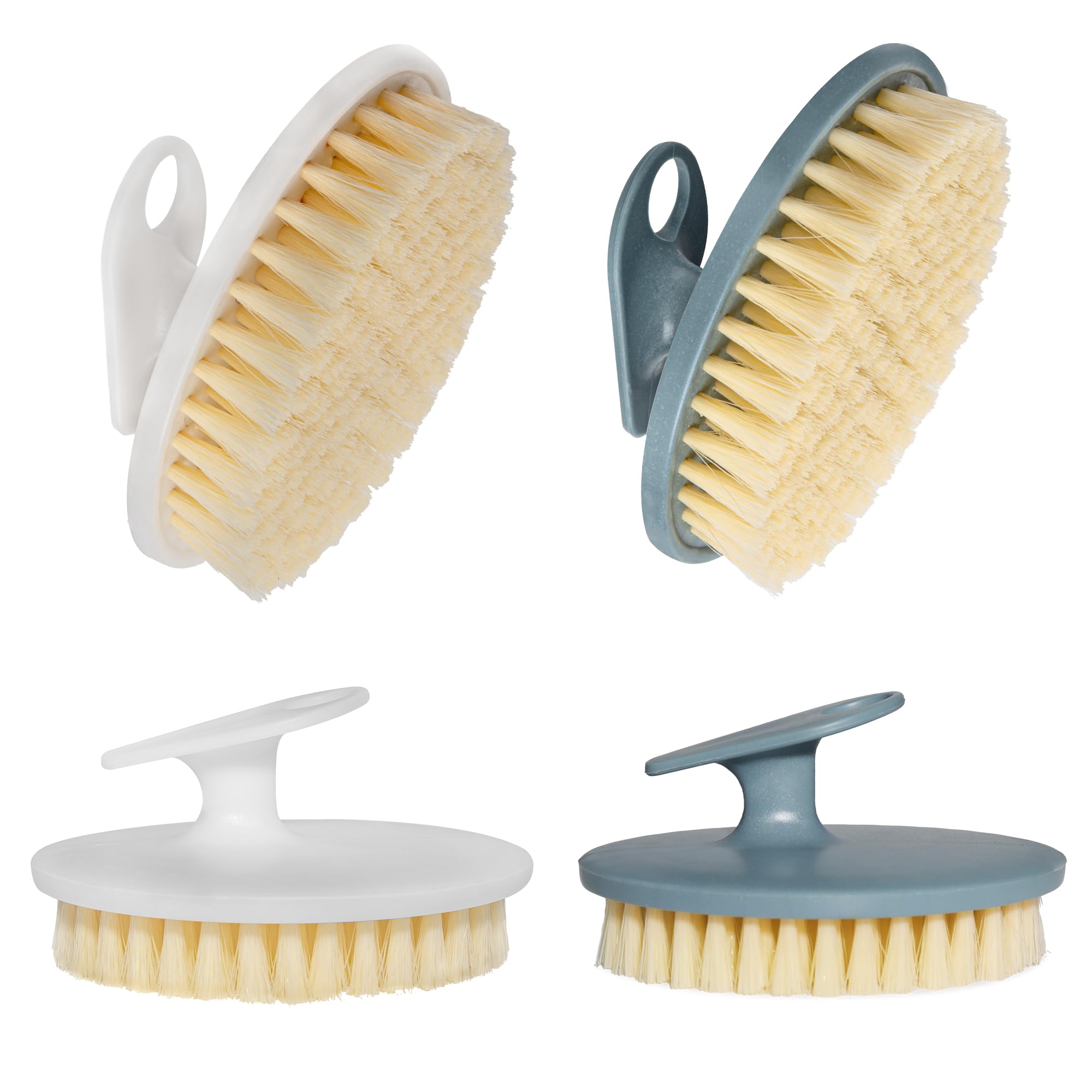 INNERNEED Exfoliating Shower Brush with PP Bristles - Pack of 4 for Deep Cleansing, Cellulite Massage & Lymphatic Drainage | Improve Blood Circulation & Skin Texture | Perfect for Spa, Home Use & Self-Care Routine