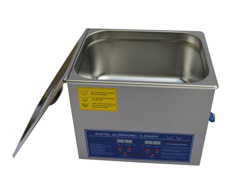 10L Stainless Steel Ultrasonic Cleaner with Digital Timer & Basket - JPS-40A for Jewelry, Glasses, Hardware Parts & Industrial Tools Cleaning