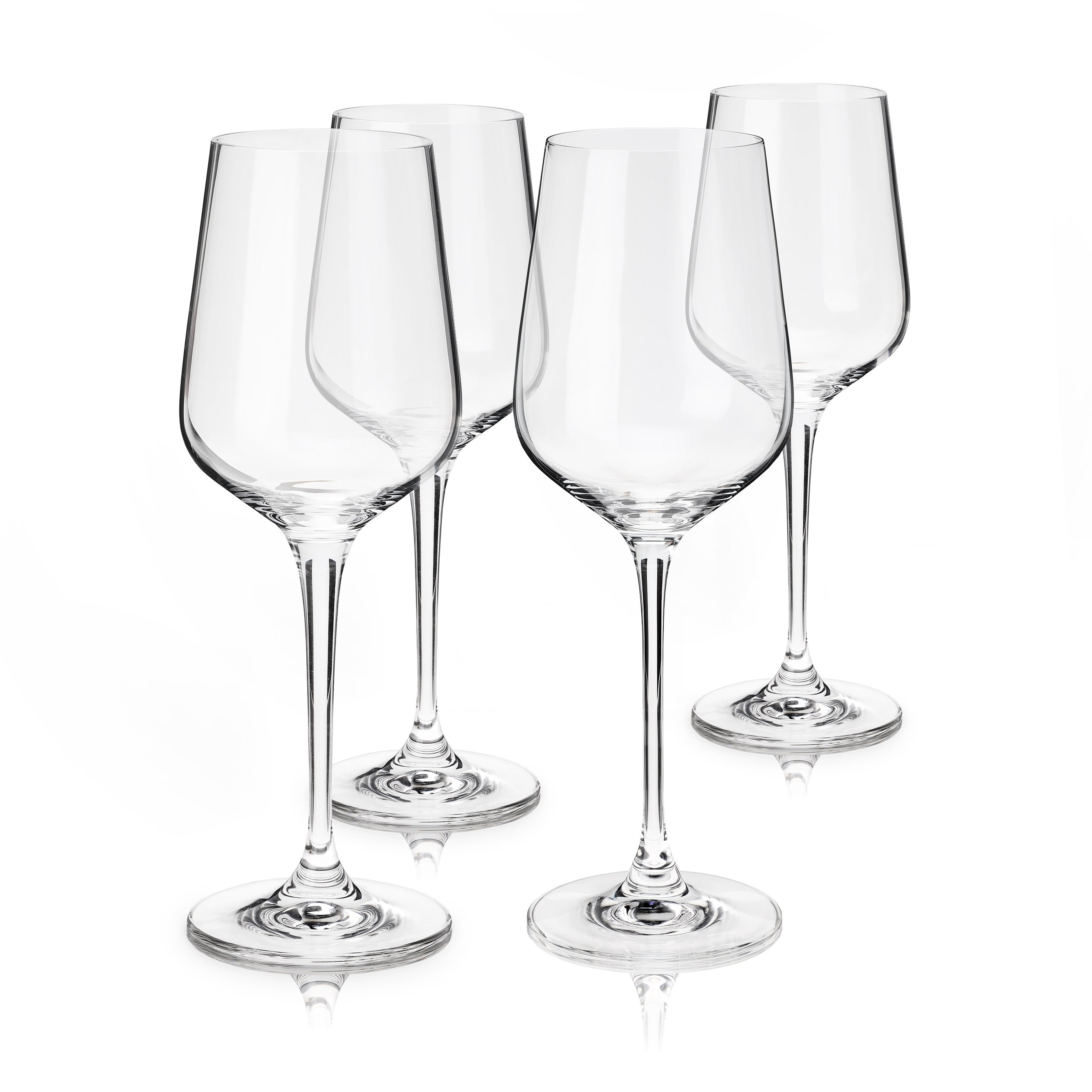Premium Inez Crystal Chardonnay Wine Glasses Set of 4 - Elegant Stemware for Fine Dining, Wedding Gifts & Home Entertaining