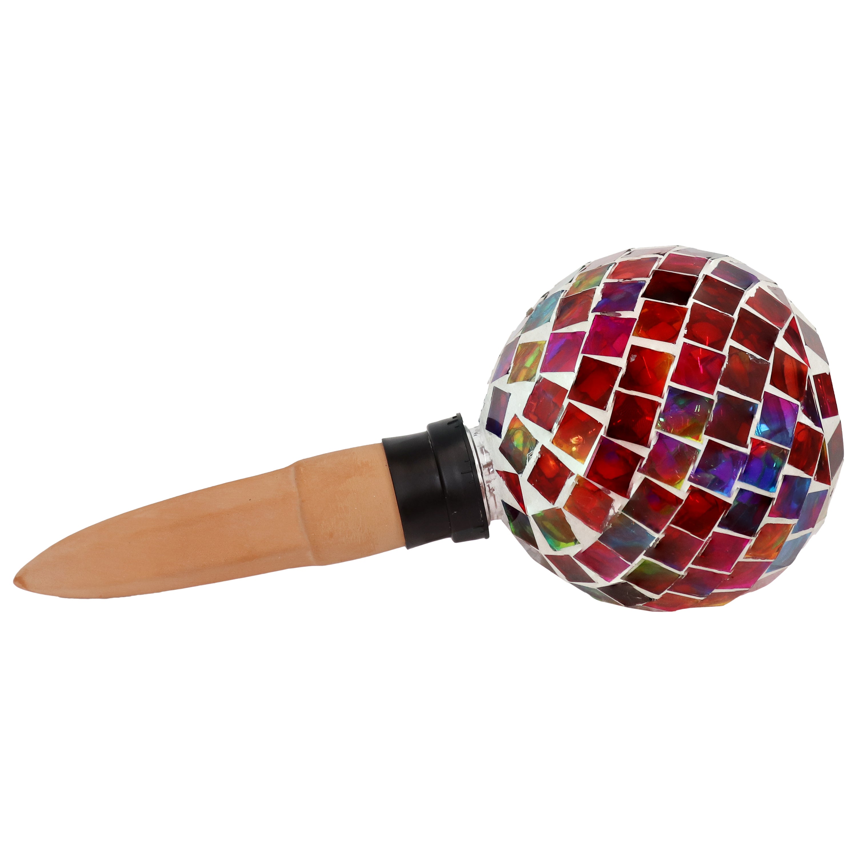 Sunnydaze Decorative Mosaic Glass Plant Watering Globe with Clay Spike - Self-Watering System for Indoor & Outdoor Potted Plants, Flowers, Herbs - Perfect for Vacation Care & Home Garden Decor