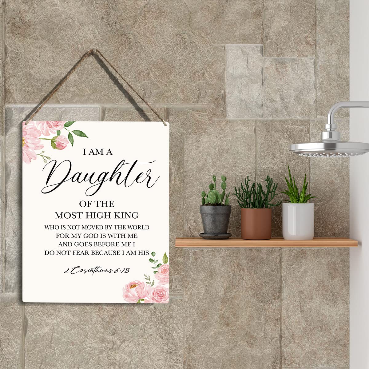 Daughter of the Most High King Wooden Wall Art - 8x10 Inch Inspirational Christian Gift for Women & Girls - Bible Verse Nursery Decor, Religious Home Sign - Perfect for Bedroom, Church & Spiritual Encouragement