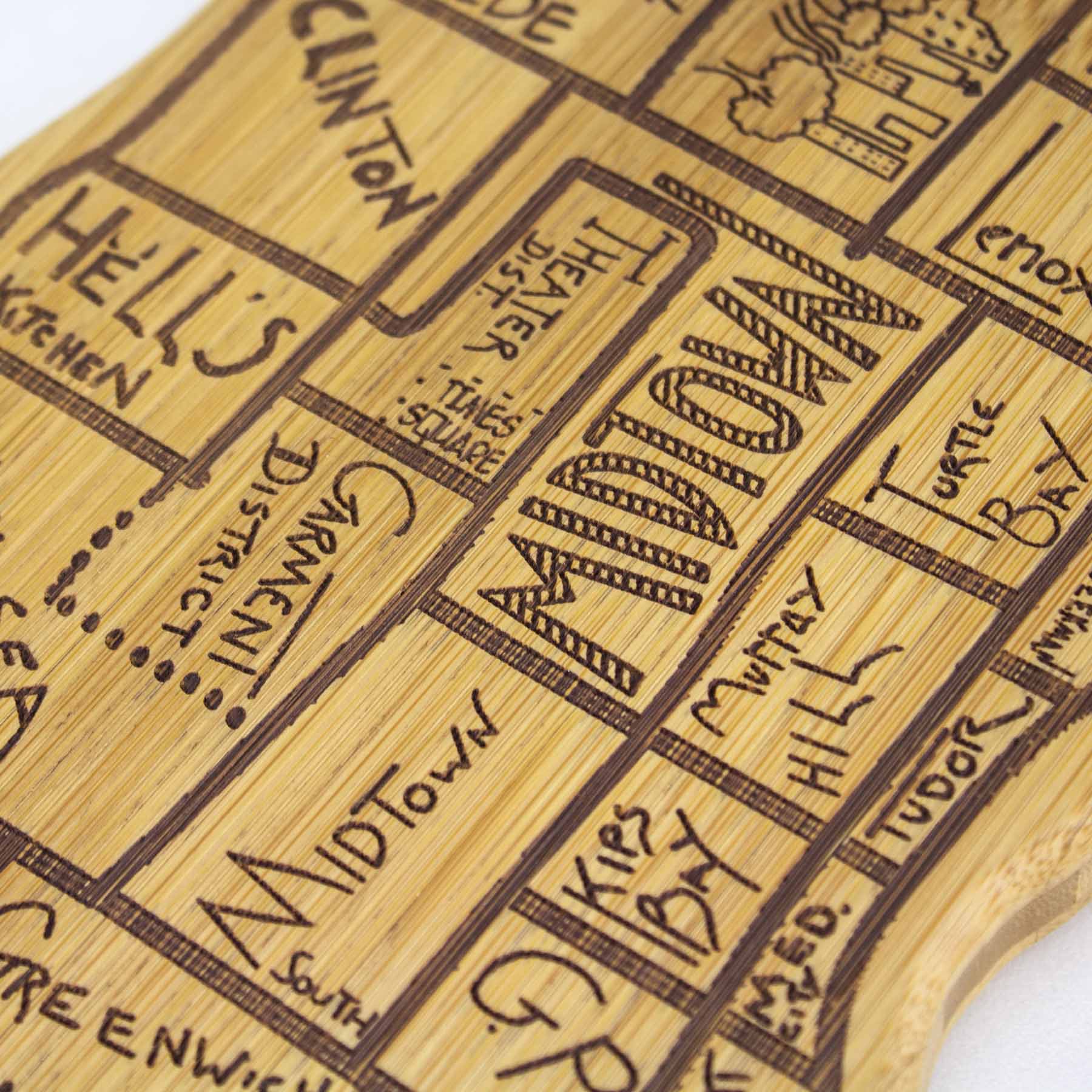 Premium City Life Manhattan Wooden Cutting Board - 7.25