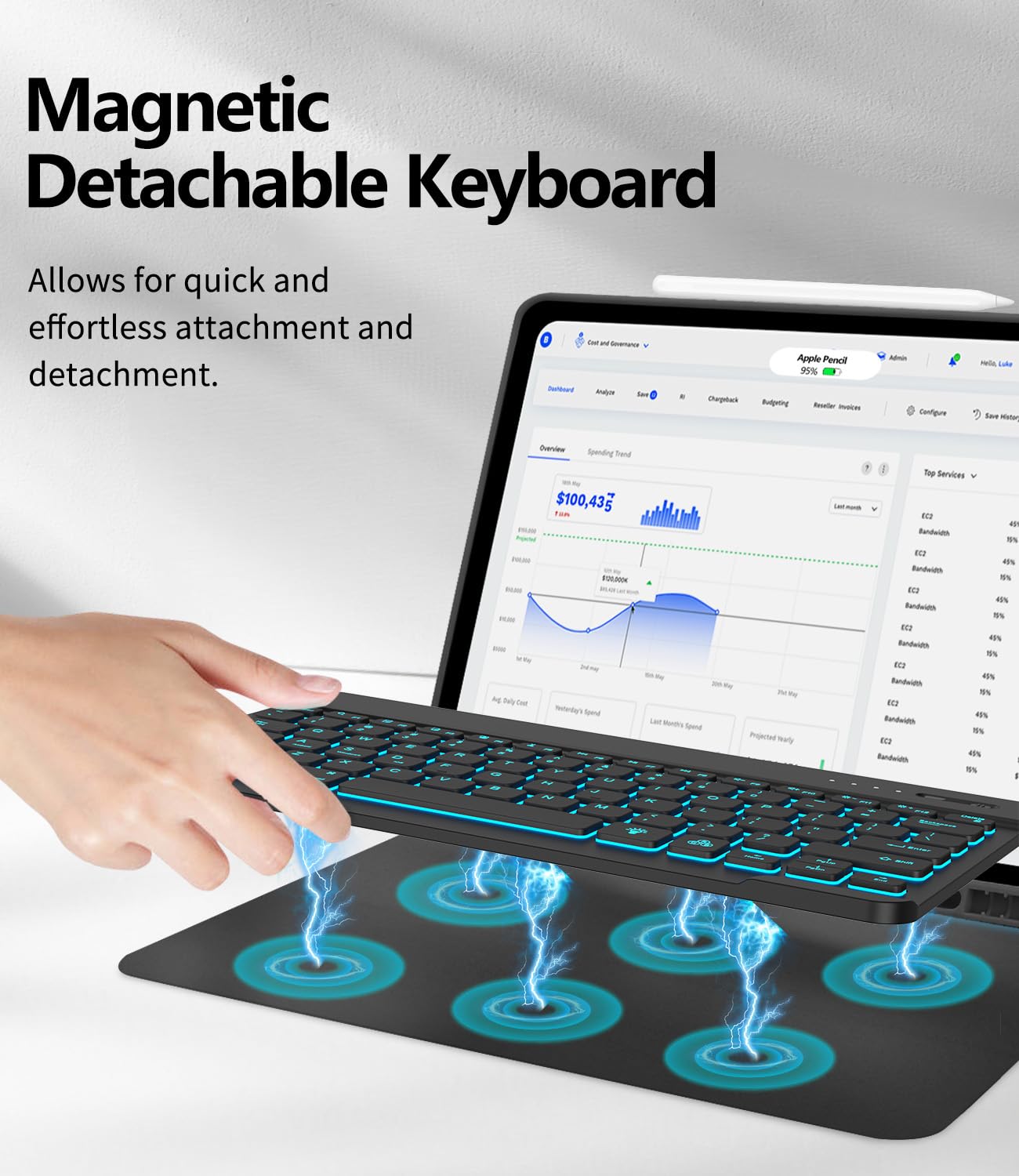 Premium Wireless Keyboard Case for iPad Air 13