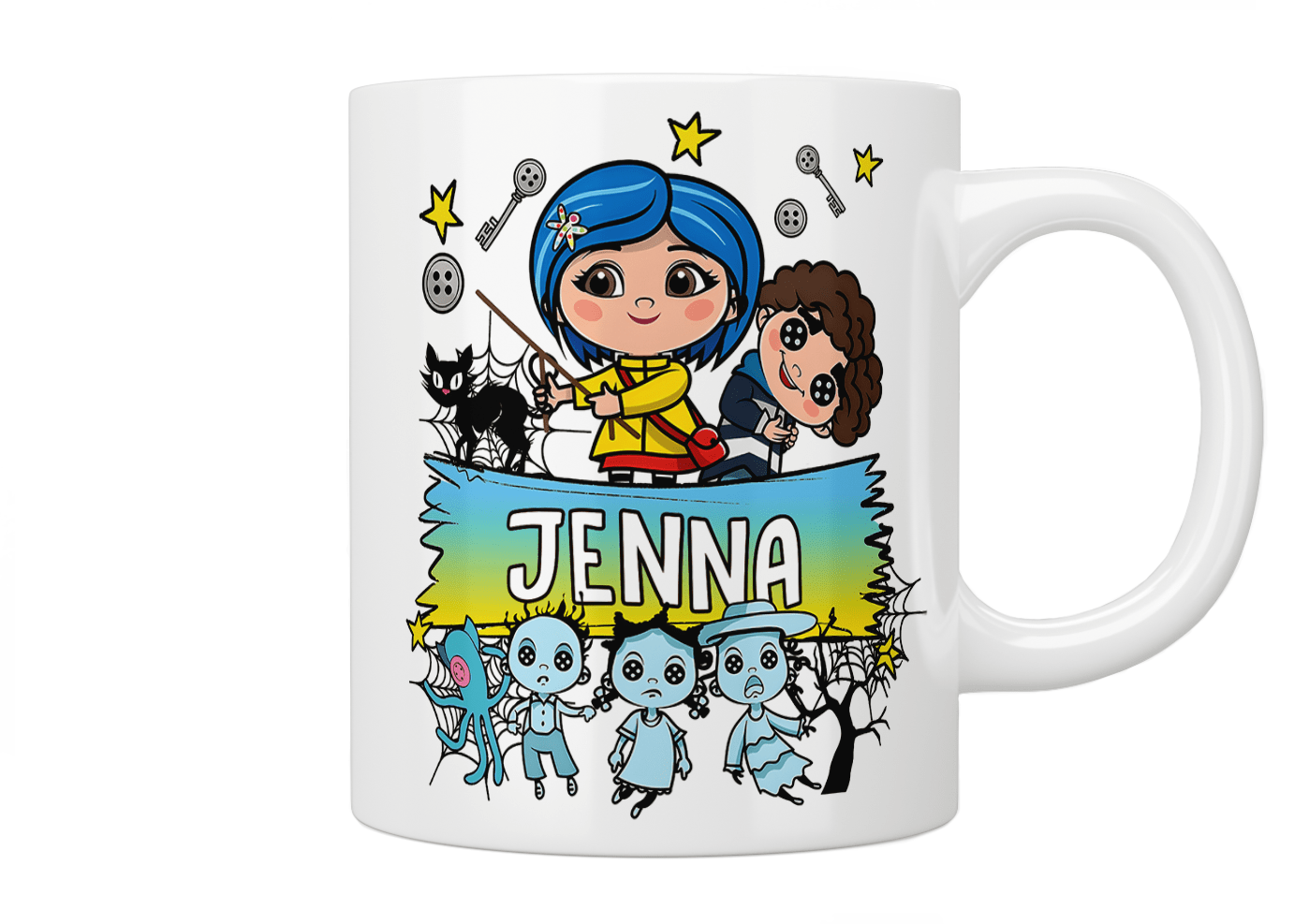 Personalized Coraline Mug - Custom Name Coffee Cup for Fans - Perfect for Hot Drinks, Gifts & Home Decor