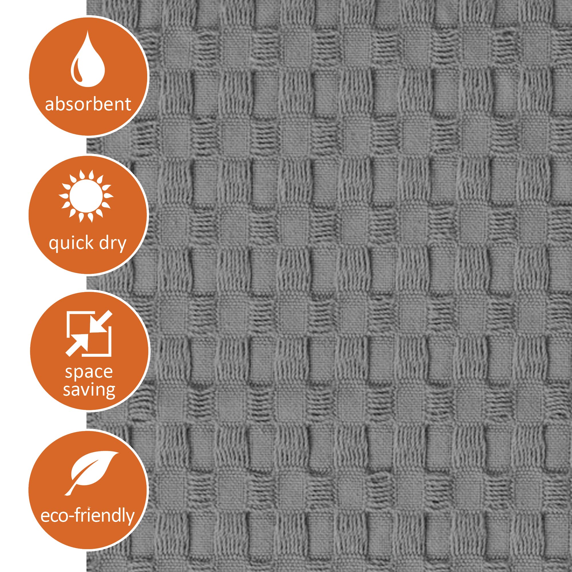 GILDEN TREE Waffle Weave Quick Dry Bath Towel Set | 2 Bath Towels, 2 Hand Towels & 2 Washcloths | Ultra Absorbent & Lightweight | Modern Slate Gray for Spa, Bathroom & Guest Use