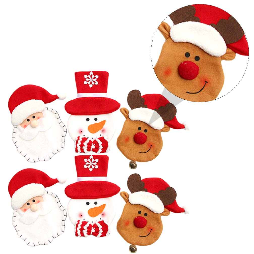 6-Piece Christmas Snowman Elk Cutlery Set - Festive Holiday Tableware with Lollipop Pouch & Organizer Bag - Perfect for Christmas Dinner, Party Decor, and Kitchen Storage