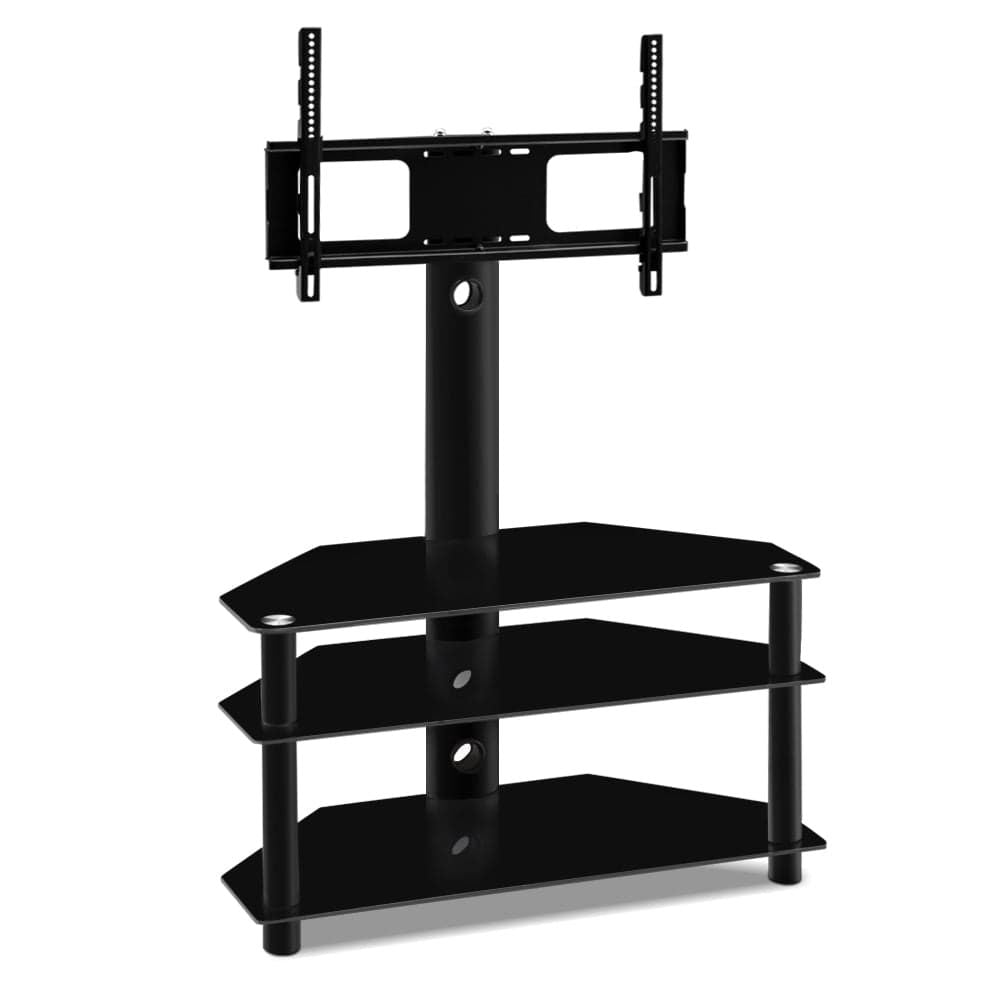 3-Tier Floor TV Stand with Bracket Shelf Mount - Sturdy Entertainment Center for Living Room, Bedroom & Home Theater Setup