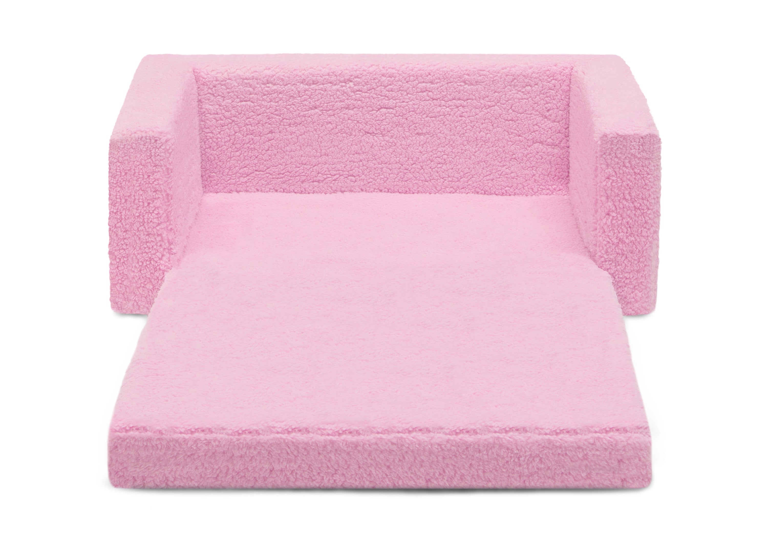 CoZee Flip Out Sherpa 2-in-1 Convertible Kids Sofa to Lounger - Soft & Comfortable for Playroom, Nursery or Bedroom - Perfect for Reading, Napping & Relaxing