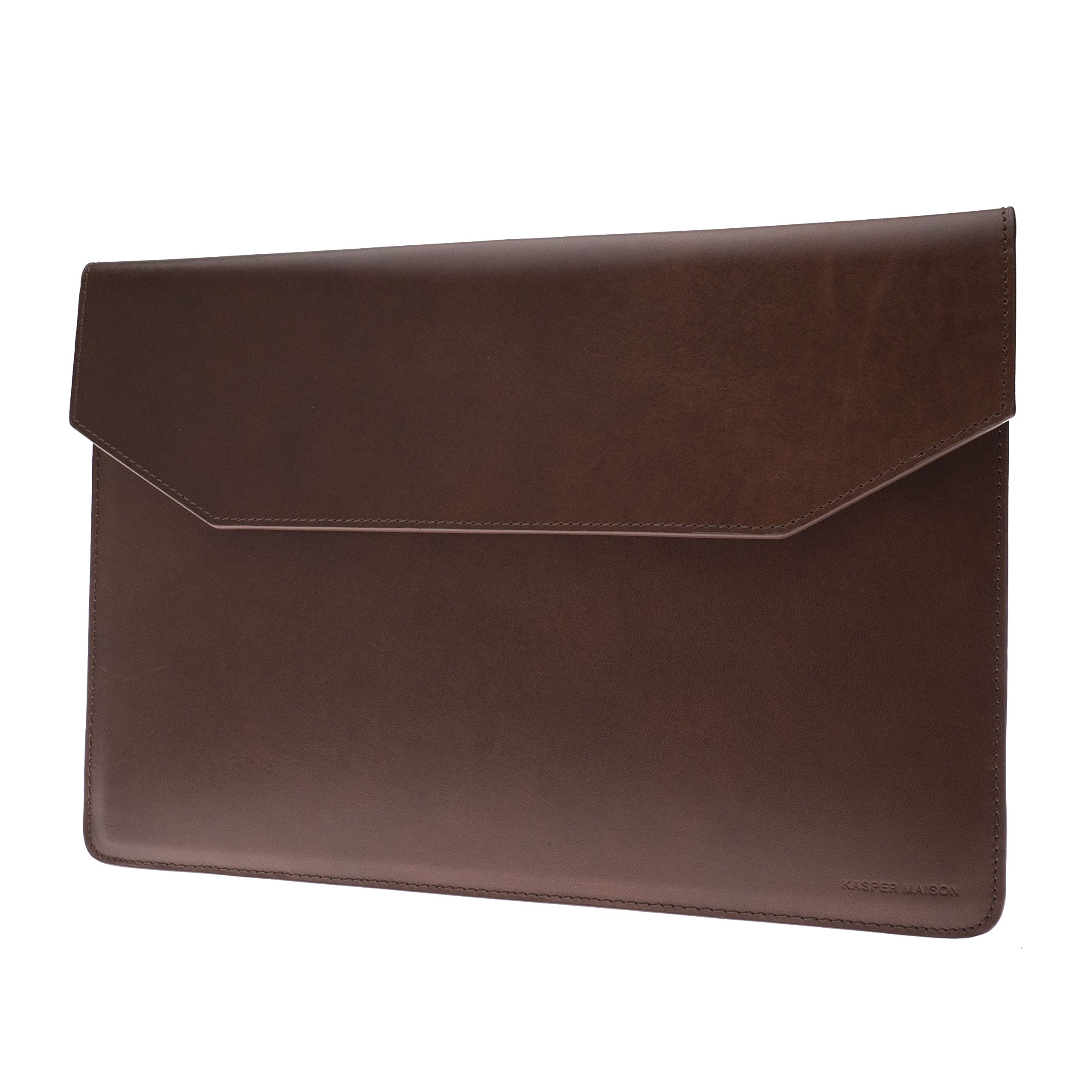 Premium 16 Inch Genuine Leather Laptop Sleeve Case for MacBook Pro 16 (M1/M1 Pro/M1 Max), Razer Blade 15 & Microsoft Surface Laptop 3 - Brown | Stylish & Protective Computer Bag for Work, Travel & Business Meetings