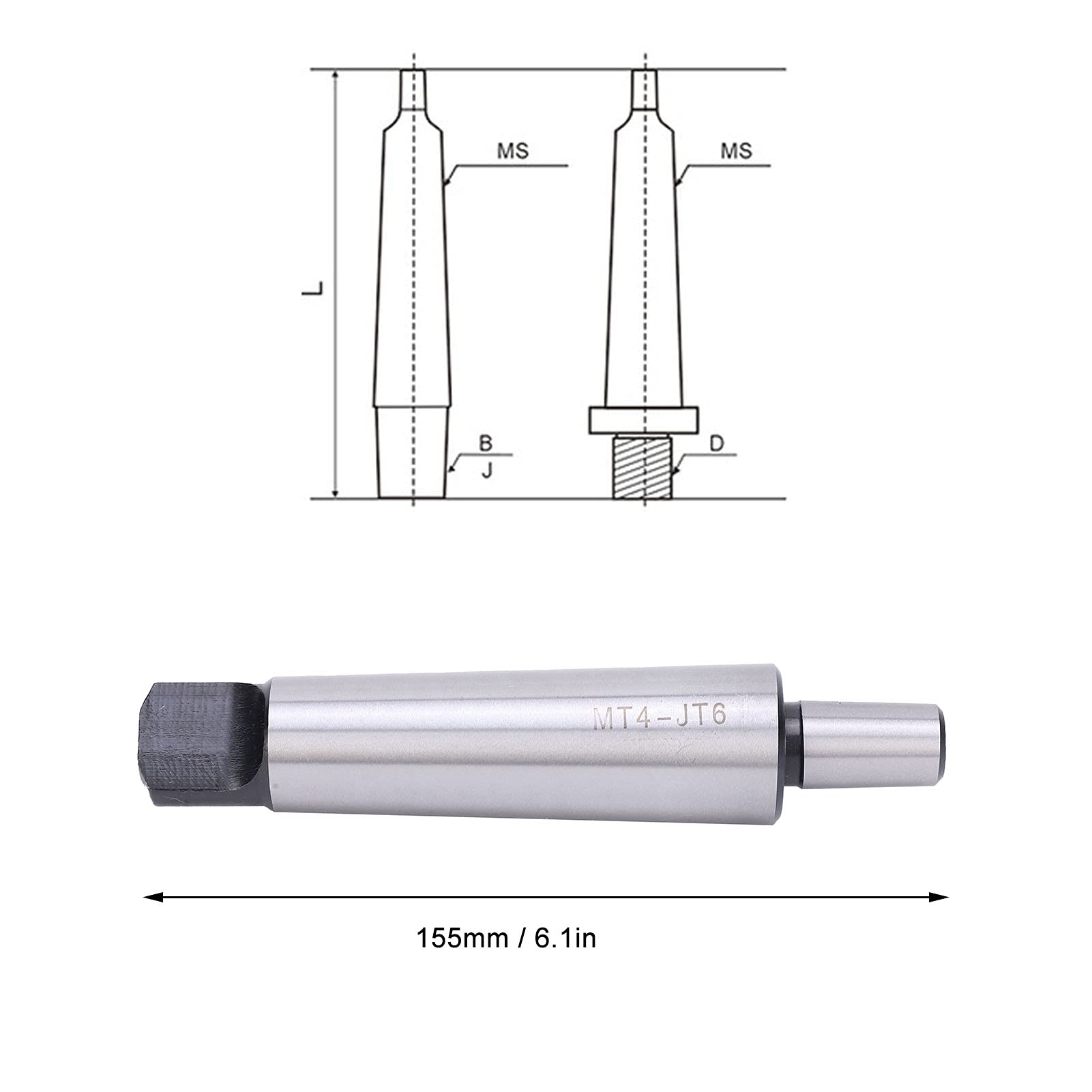MT4-JT6 Morse Taper Drill Chuck Arbor - High Carbon Steel for Precision Drilling - Perfect for Metalworking, Woodworking & DIY Projects
