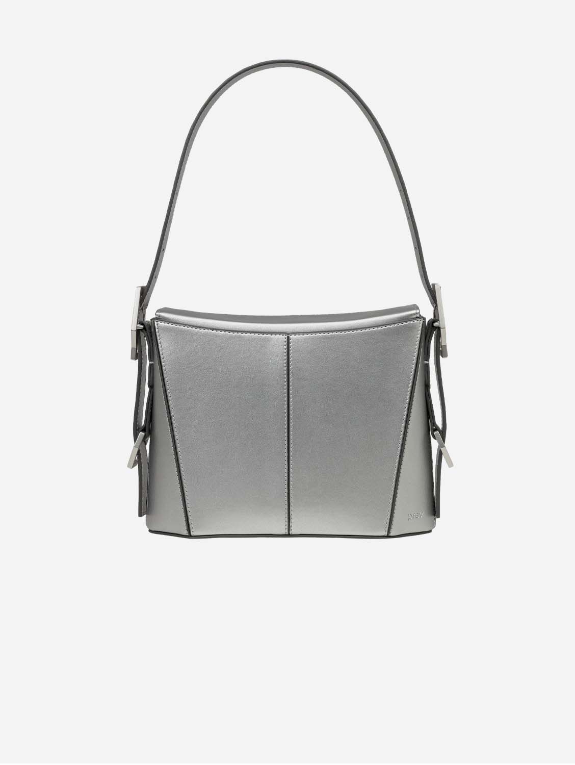 Kiara Vegan Apple Leather Shoulder Bag for Women | Silver Crossbody Purse | Eco-Friendly Fashion Accessory for Work, Travel & Everyday Use