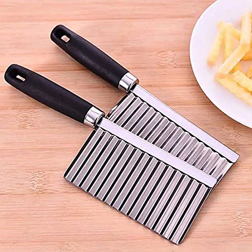 Stainless Steel Potato Wavy Edged Knife - Professional Kitchen Tool for Slicing, Dicing & Garnishing Vegetables & Fruits