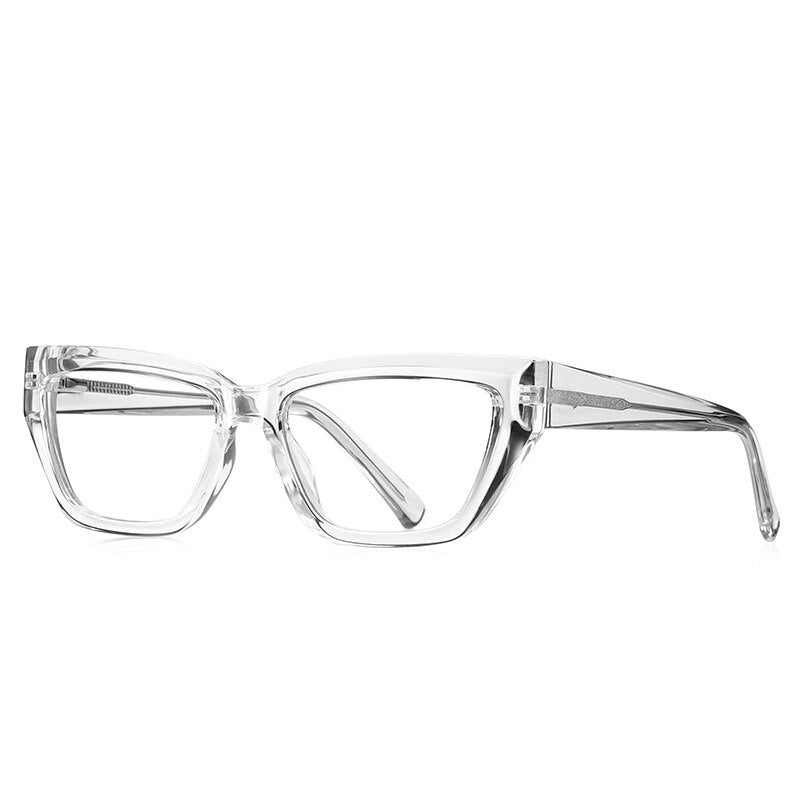CCspace Women's Full Rim Square Cat Eye Eyeglasses Frame 56598 - Stylish Retro Glasses for Work, Reading & Fashion Accessories