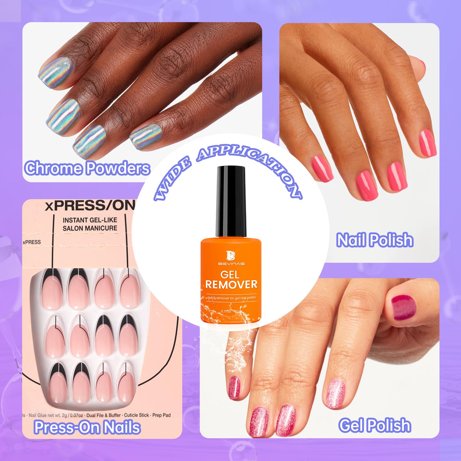 Professional Gel Nail Polish Remover Kit with Nail Latex Tape - Fast & Gentle Gel Removal for Manicures - Perfect for Salon & Home Nail Care